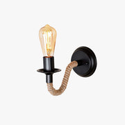 Epoch Vintage Indoor Wall Lamp Black Metal/Rope Indoor/Hallway - Lamp Copper