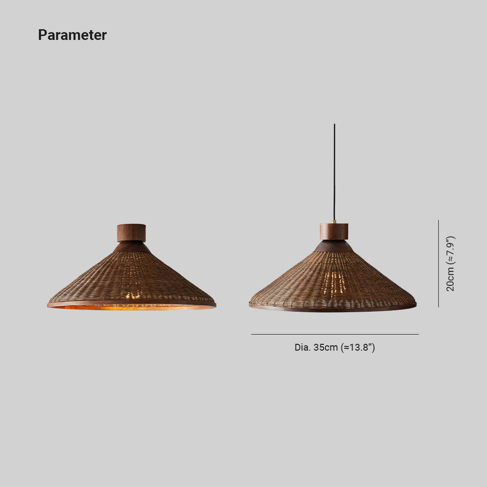 Silva Retro Design LED Pendant Light Rattan Living Room/Restaurant/Hotel - Lamp Copper