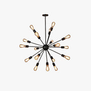 Austin Industrial Chandelier Black Restaurant Dining Room Metal - Lamp Copper