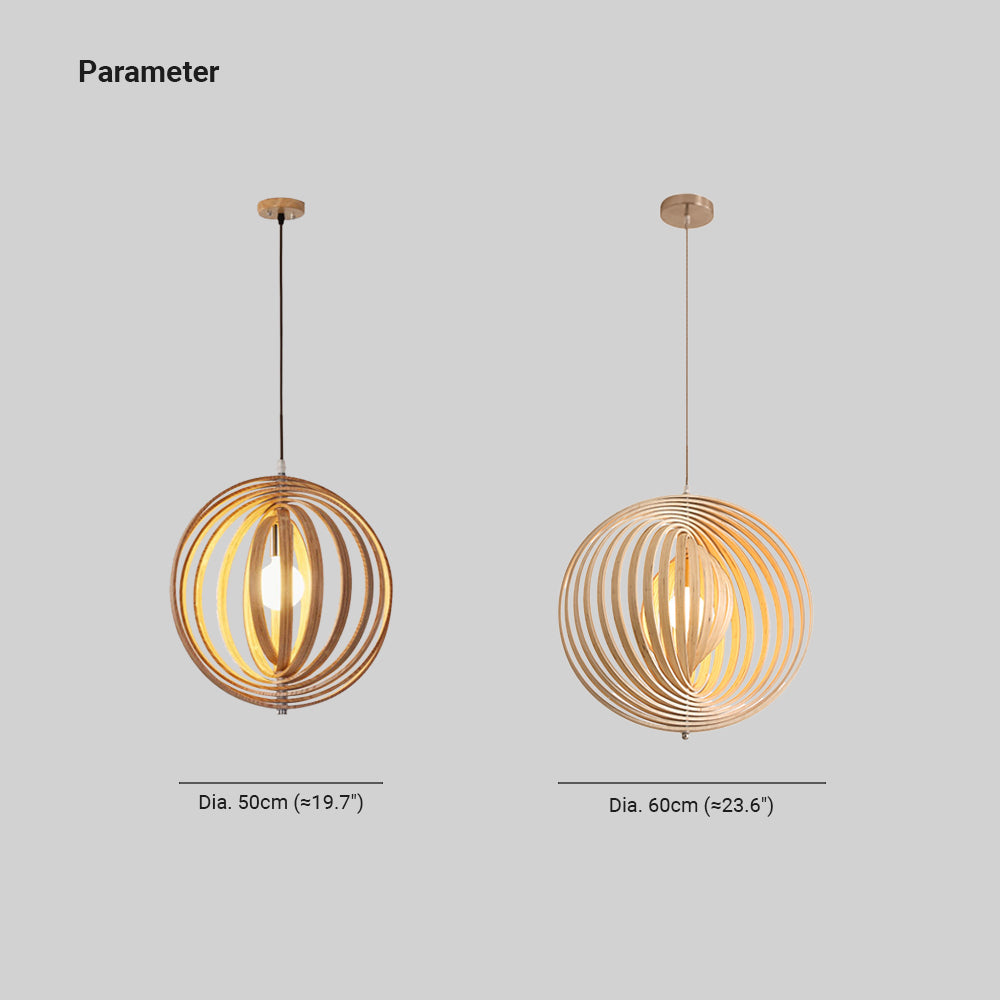 Muto Japanese LED Pendant Light Black/Gold Wood Bedroom/Bar - Lamp Copper