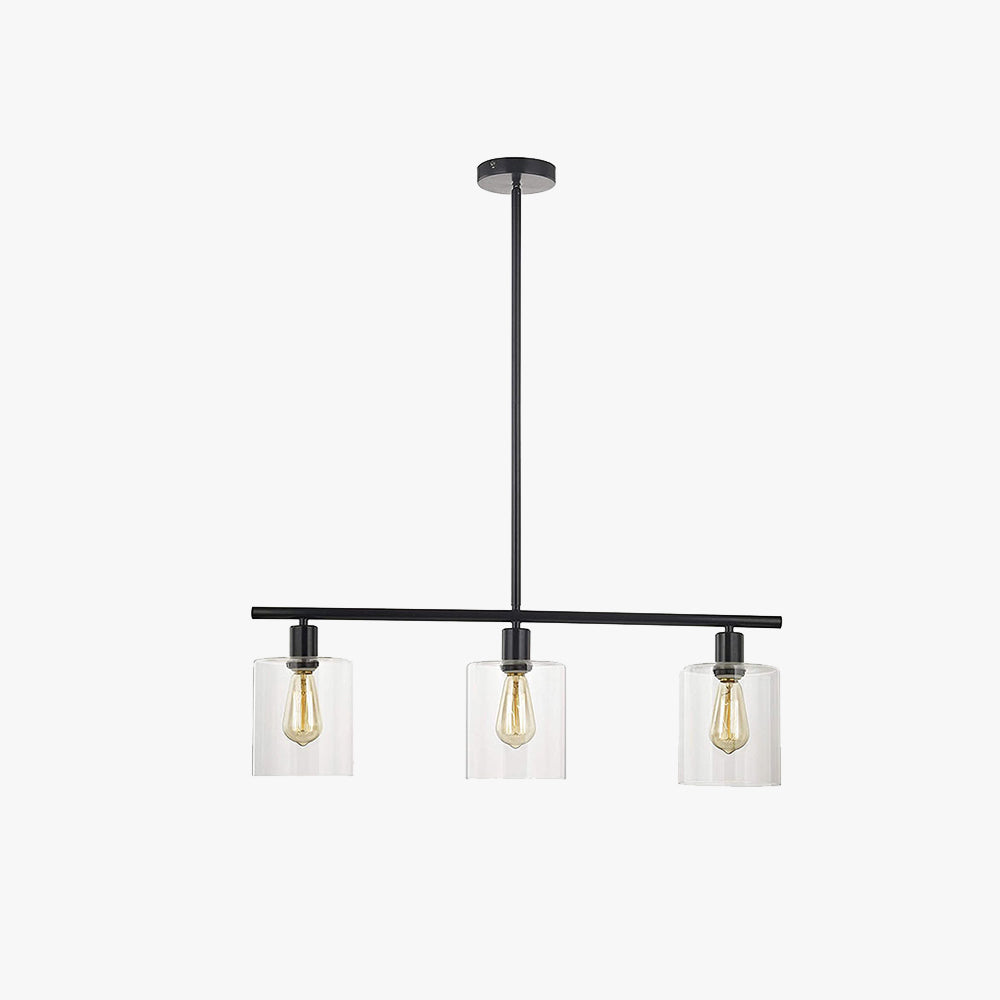 Arisha Industrial Minimalist LED Chandelier Black Metal Kitchen Island - Lamp Copper