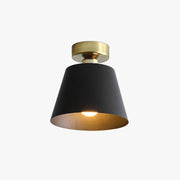 Arisha Cylindrical Metal Single Ceiling Light Black/White Dining Room - Lamp Copper