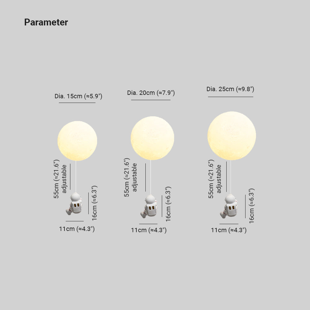 Aria Modern Moon LED Indoor Wall Lamp White Resin Kid's Room - Lamp Copper