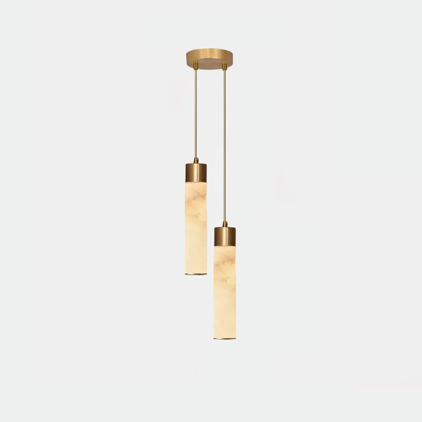 Dike White Alabaster Pendant Light - Lamp Copper
