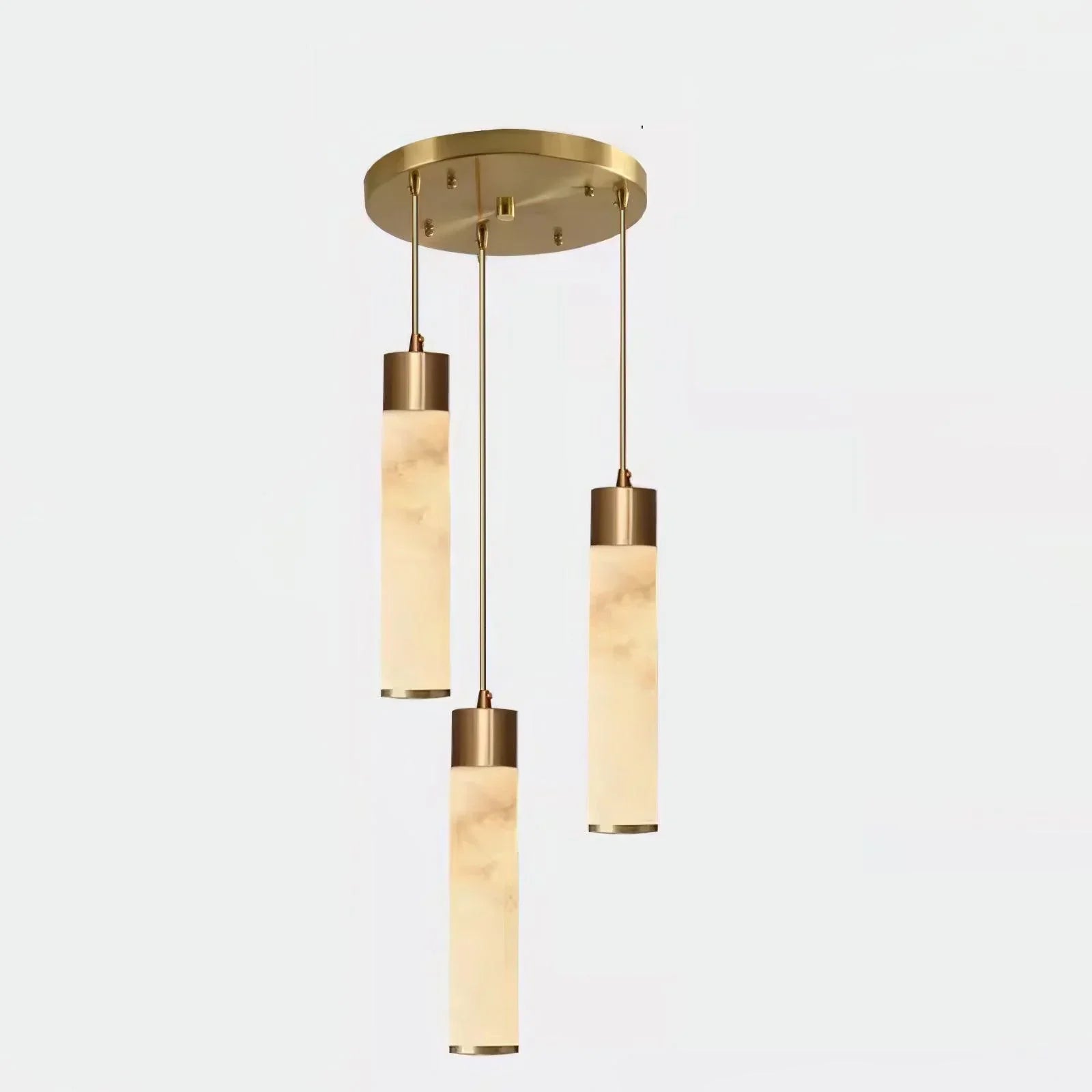Dike White Alabaster Pendant Light - Lamp Copper