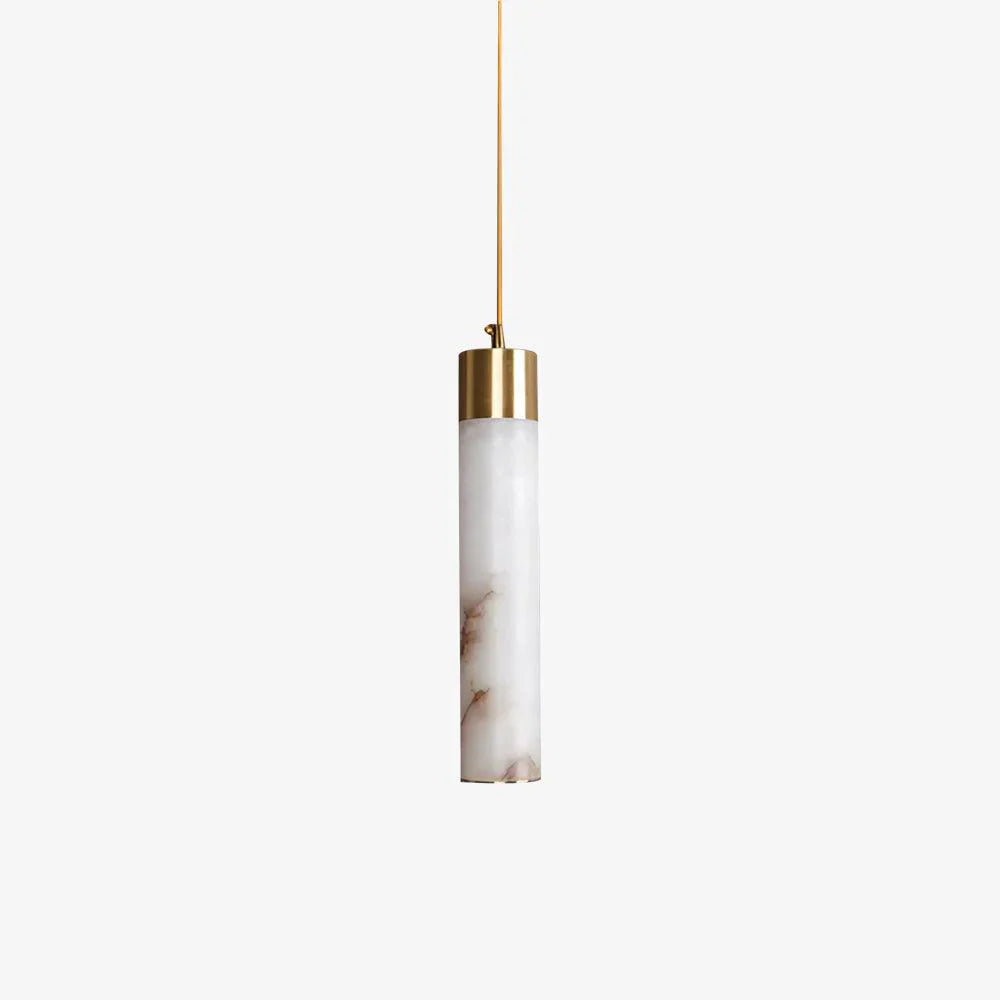 Dike White Alabaster Pendant Light - Lamp Copper