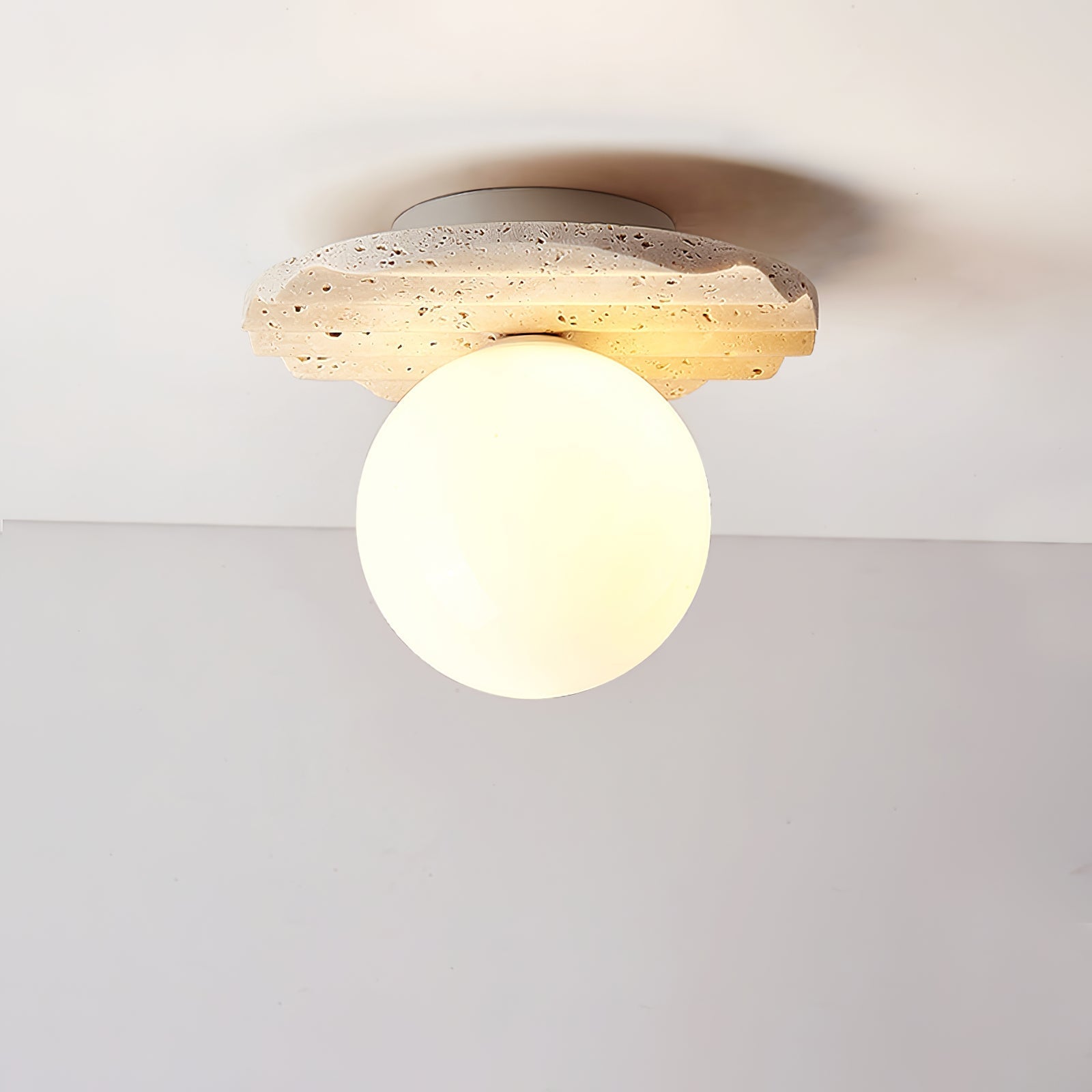 Travertine Wave Ceiling Light - Lamp Copper