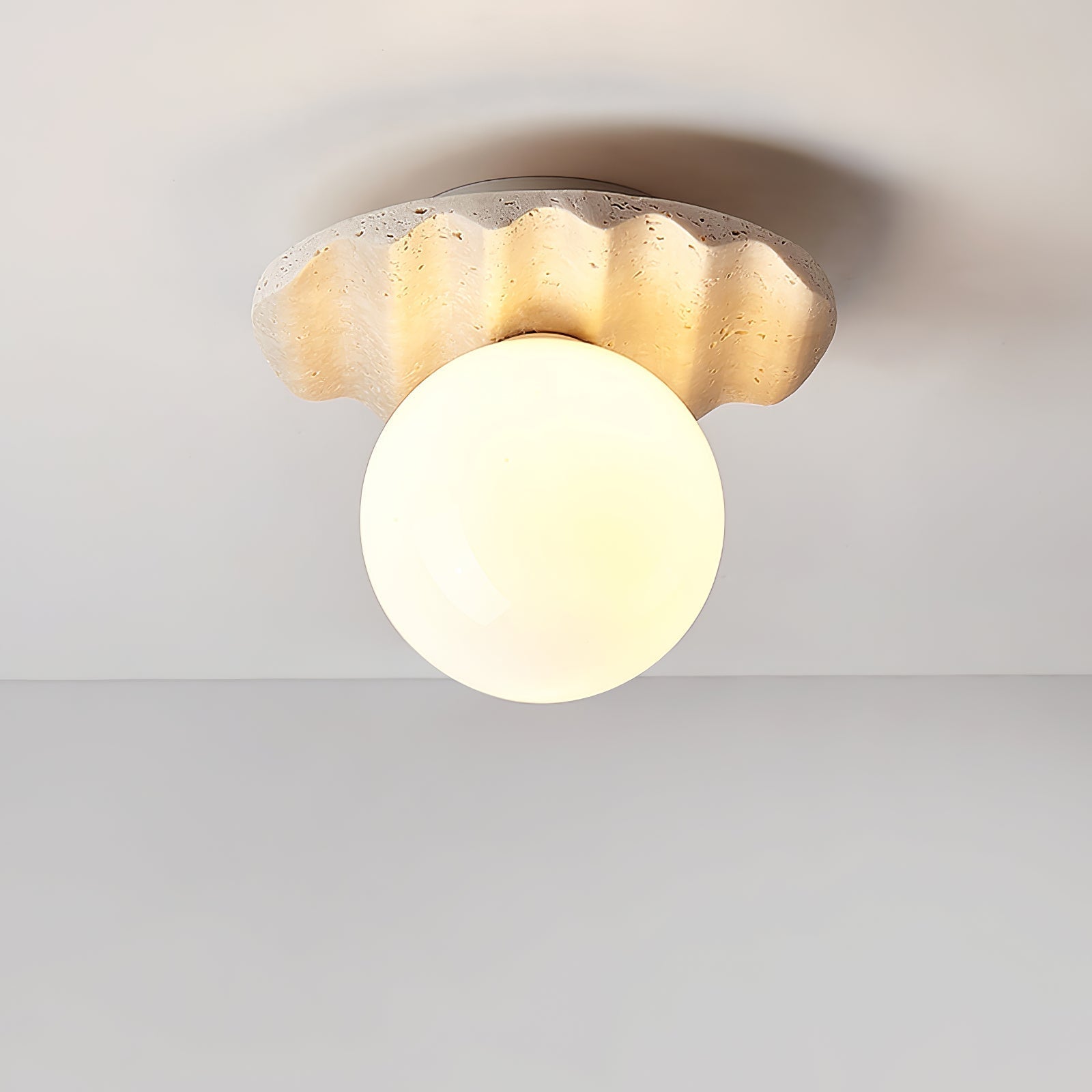 Travertine Wave Ceiling Light - Lamp Copper