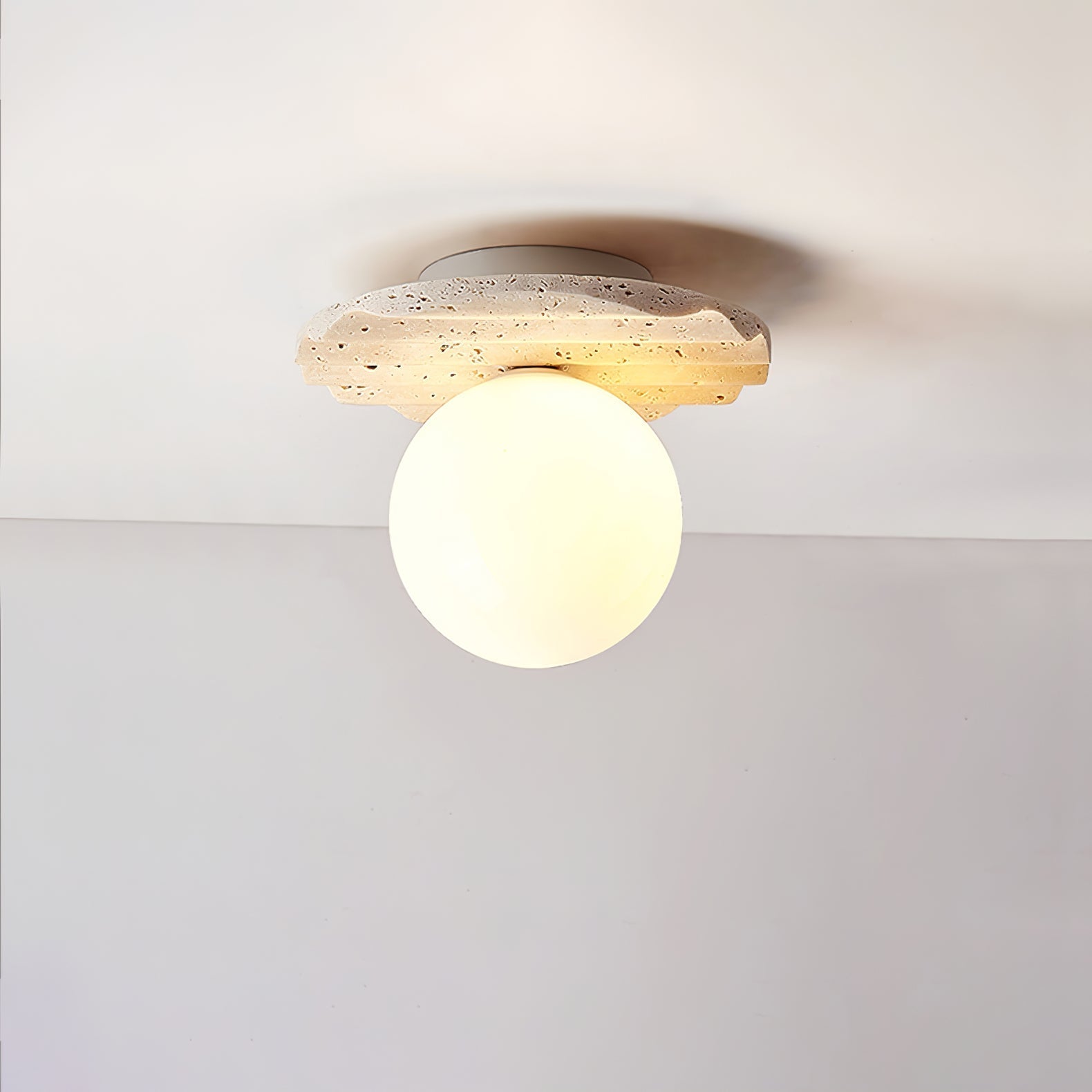 Travertine Wave Ceiling Light - Lamp Copper