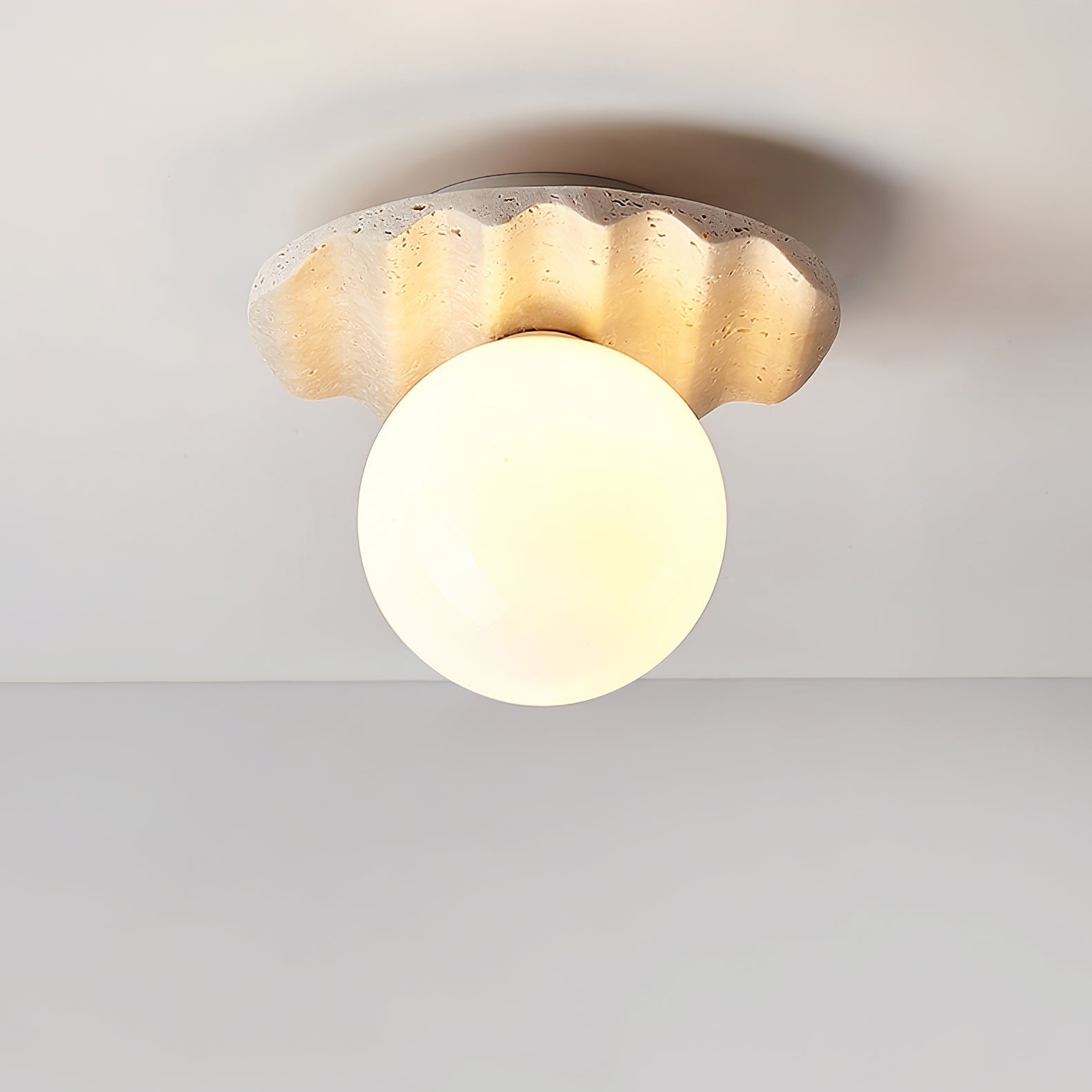 Travertine Wave Ceiling Light - Lamp Copper