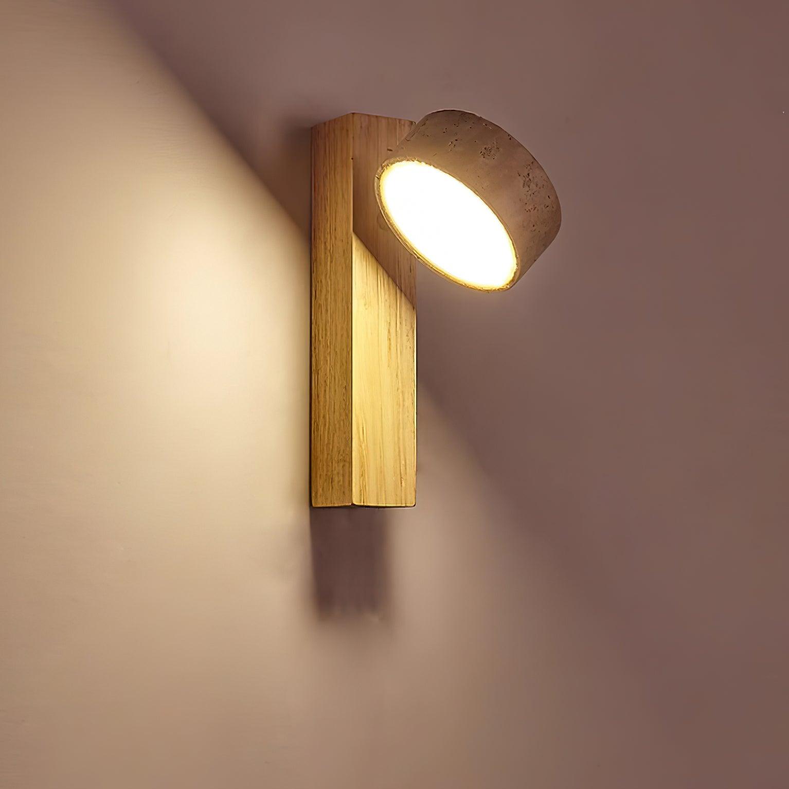Jovan Wall Light Travertine Wood - Lamp Copper
