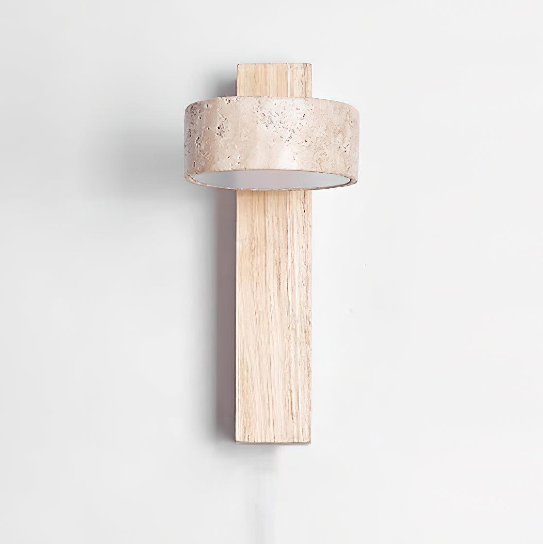 Jovan Wall Light Travertine Wood - Lamp Copper