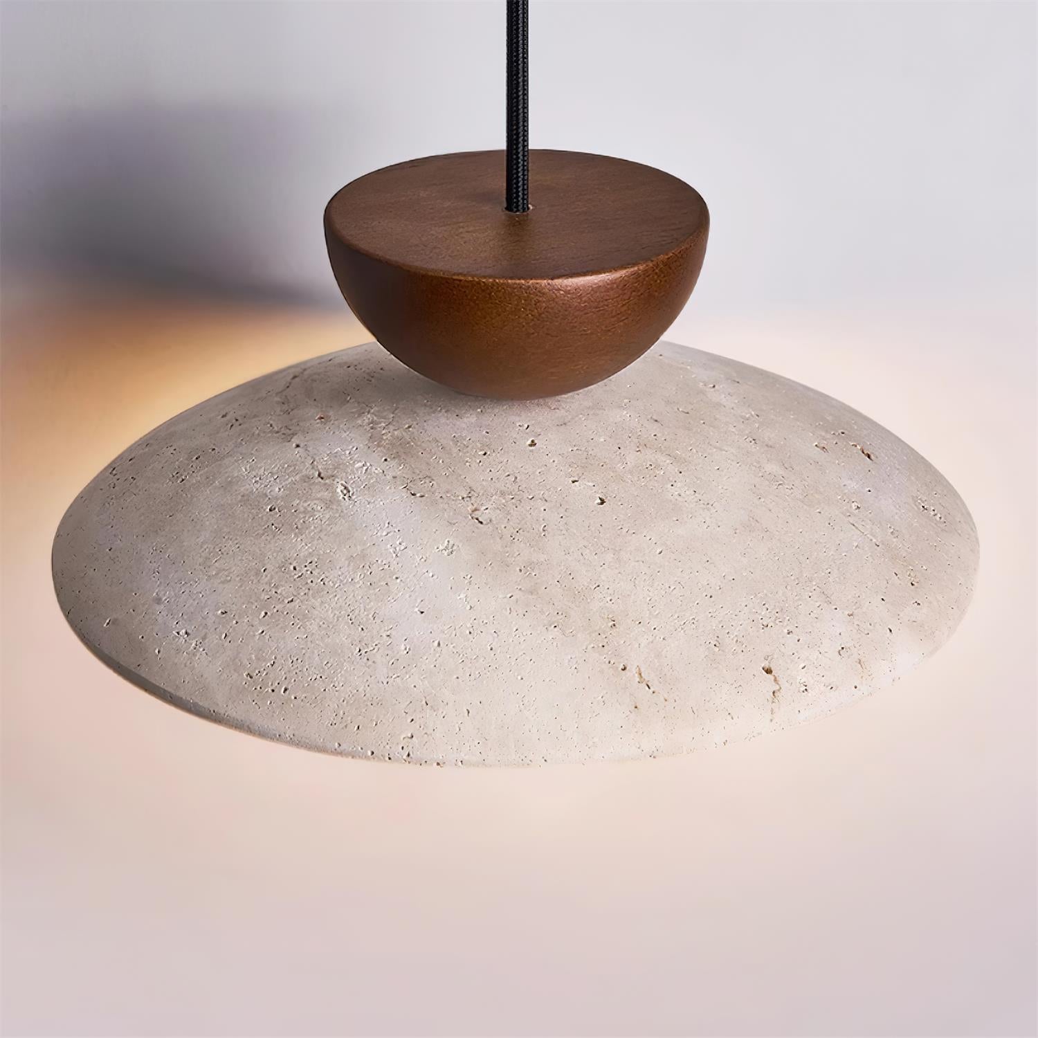 Cleo Travertine Pendant Lights - Lamp Copper