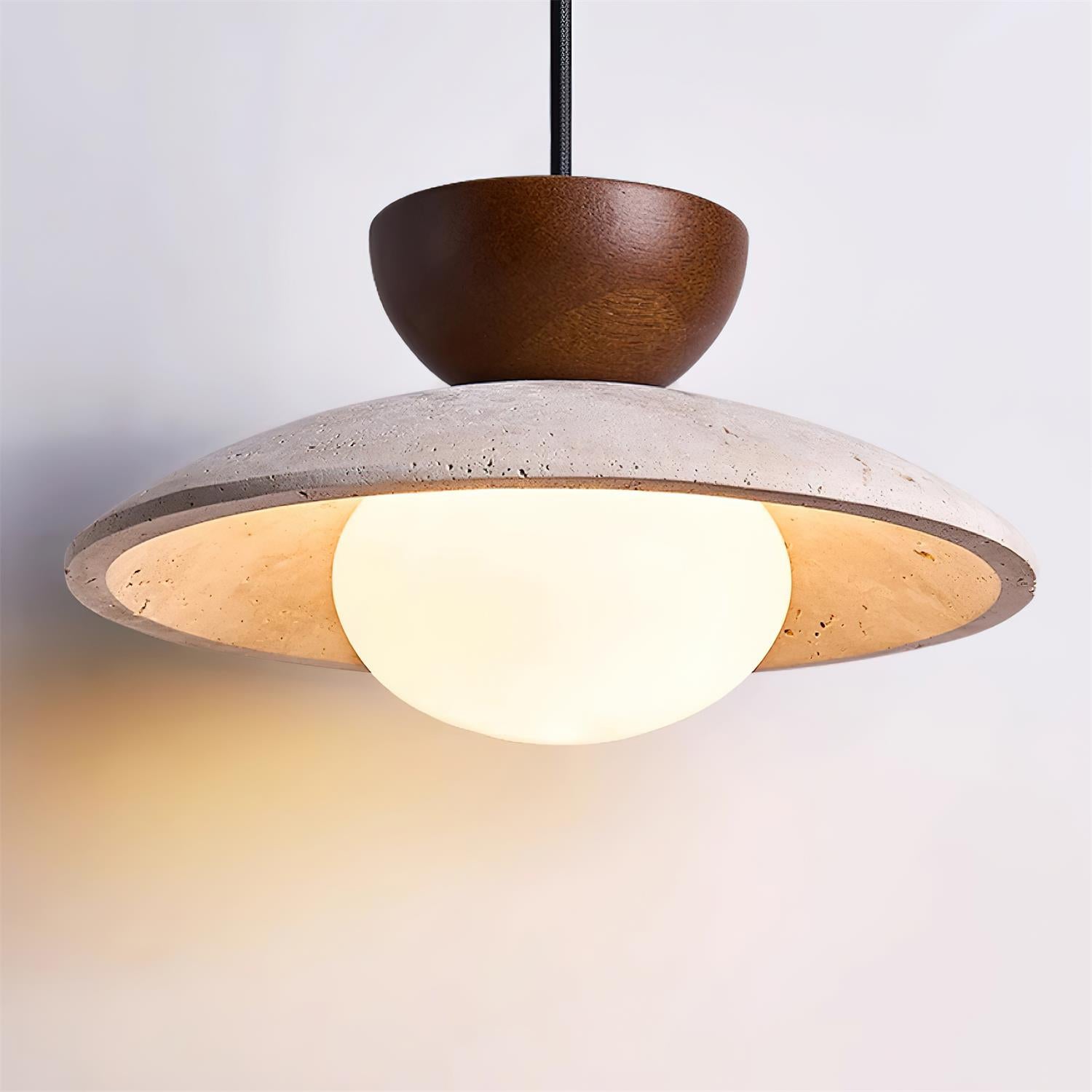 Cleo Travertine Pendant Lights - Lamp Copper