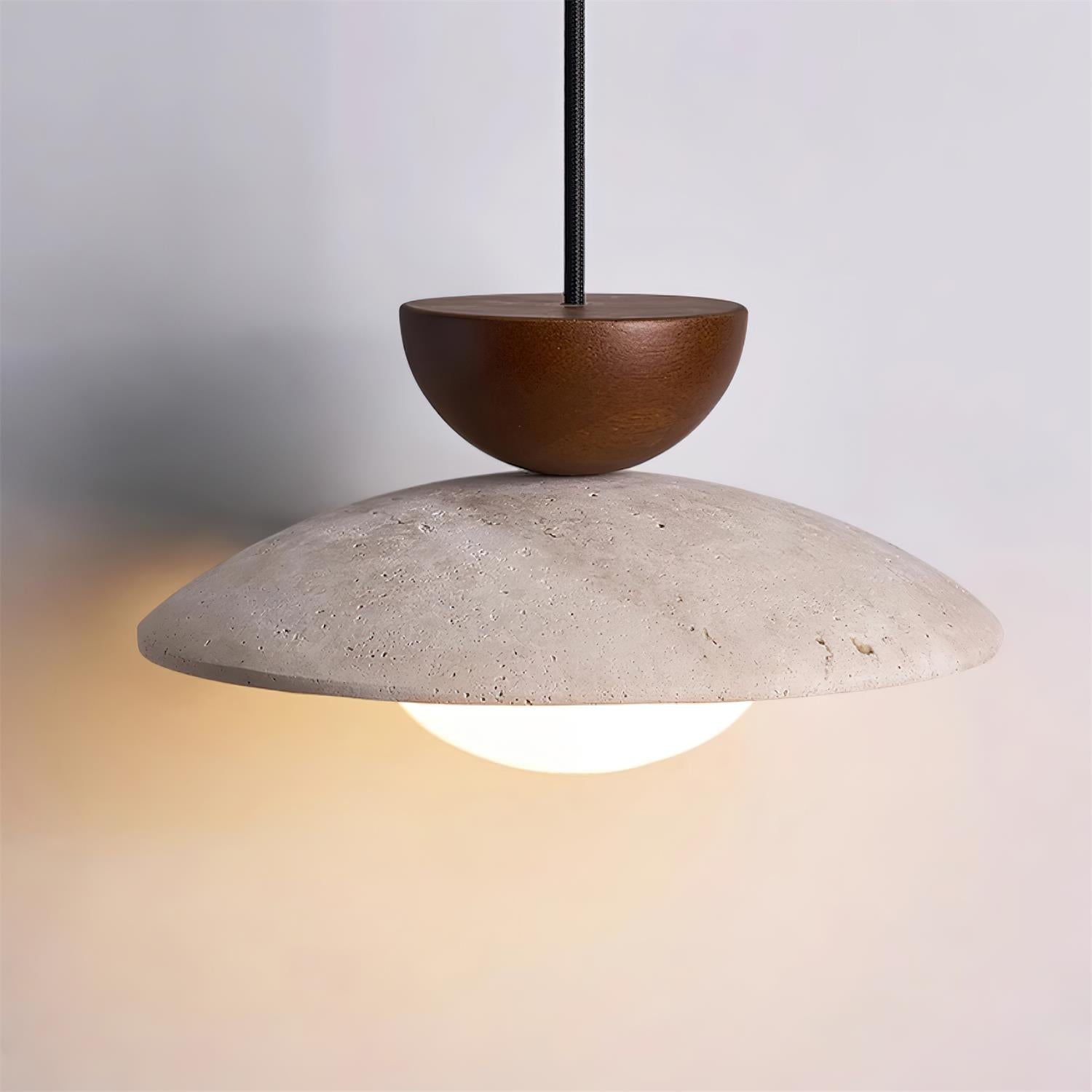 Cleo Travertine Pendant Lights - Lamp Copper
