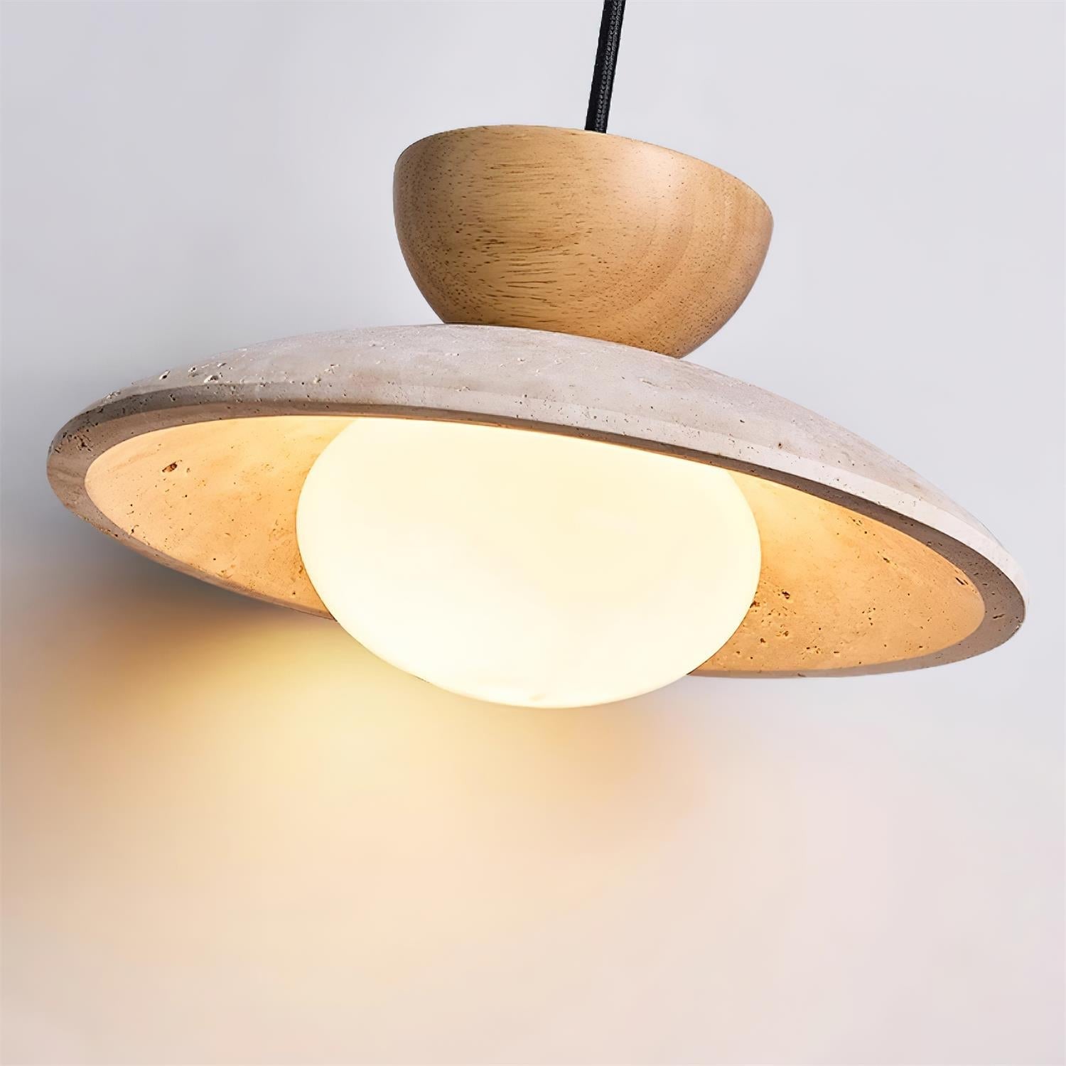 Cleo Travertine Pendant Lights - Lamp Copper