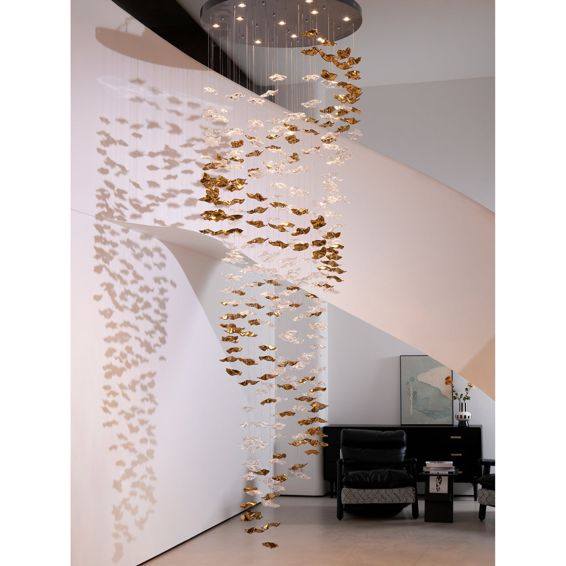 Ulphael Modern Minimalist Art Glass Chandelier - Lamp Copper