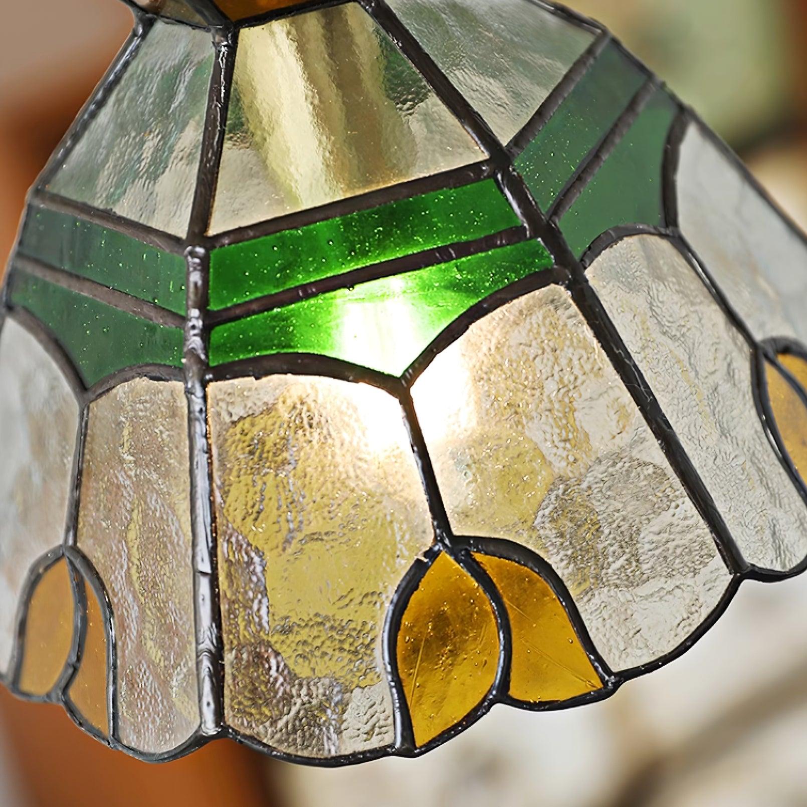 Eldine Stained Glass Pendant Light - Lamp Copper