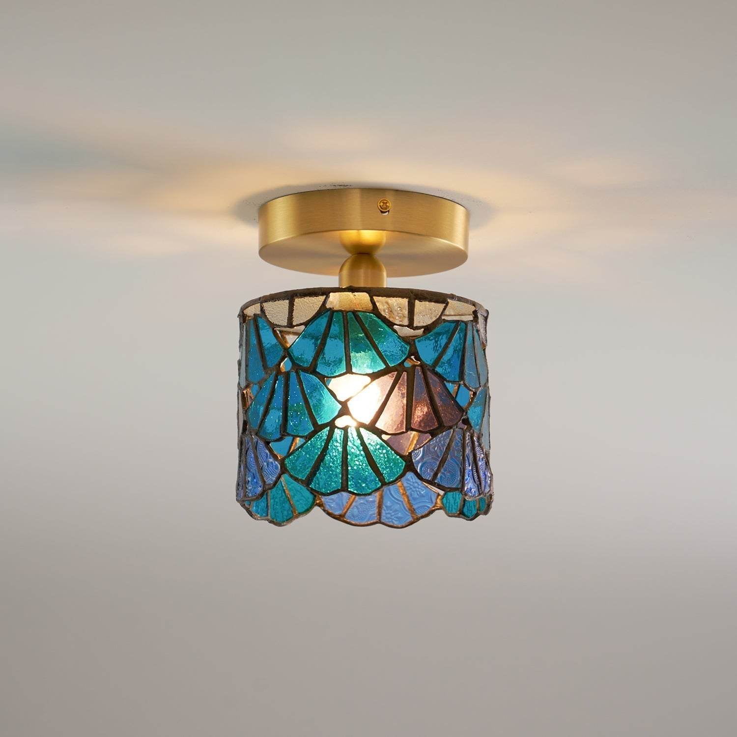 Bloom Ceiling Light Glass - Lamp Copper