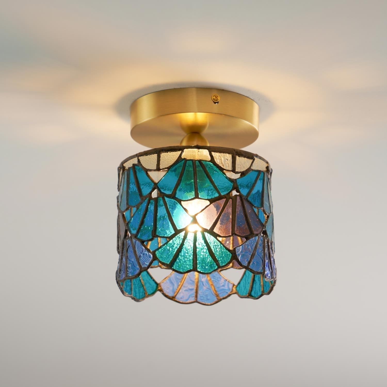 Bloom Ceiling Light Glass - Lamp Copper