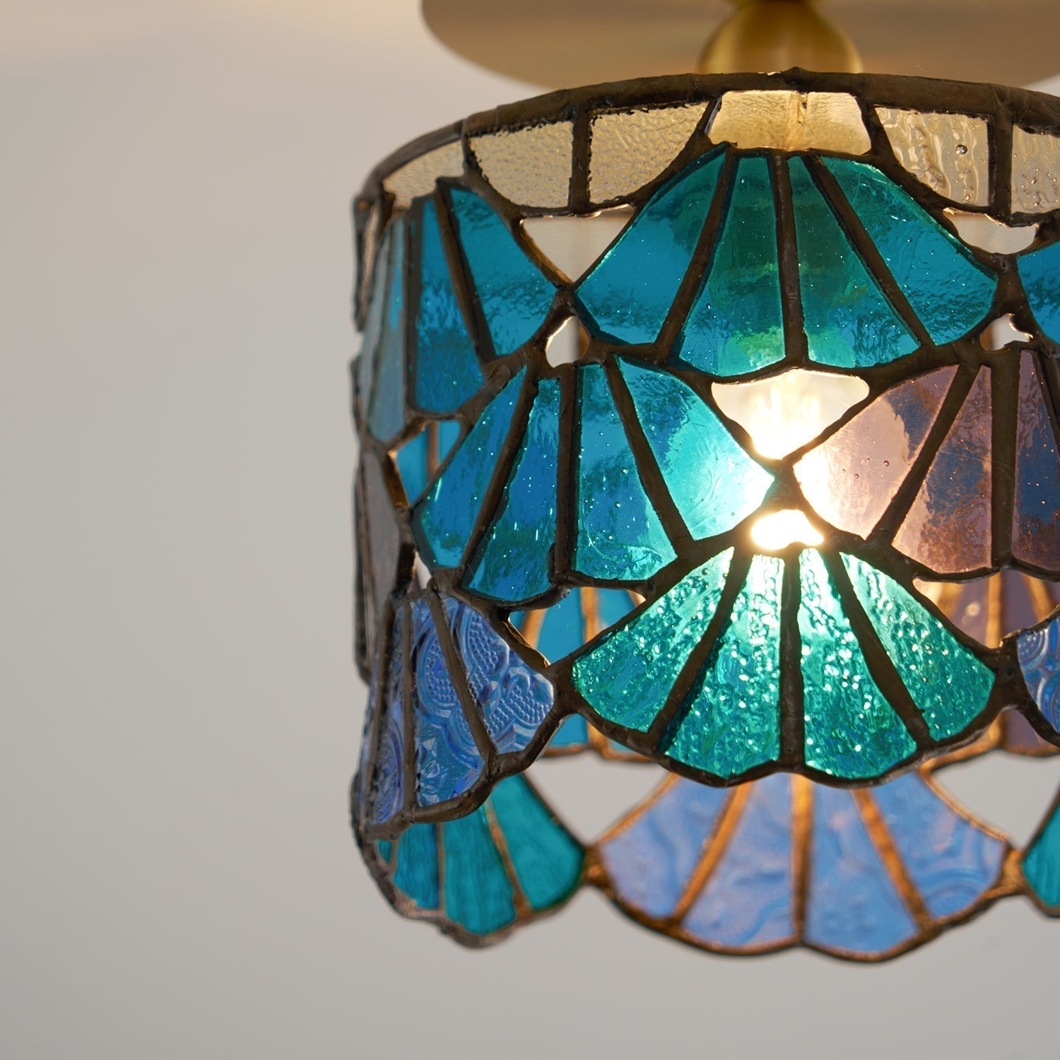 Bloom Ceiling Light Glass - Lamp Copper