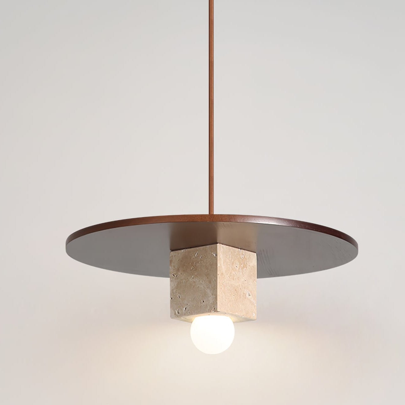 Ucariel Geometric Travertine Pendant Light - Lamp Copper