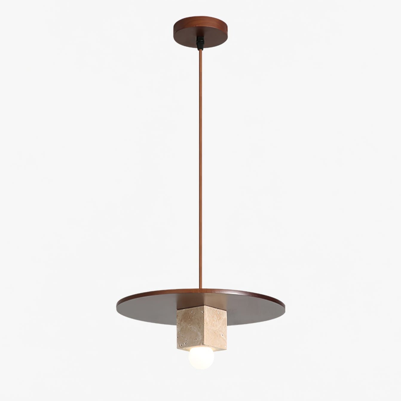 Ucariel Geometric Travertine Pendant Light - Lamp Copper