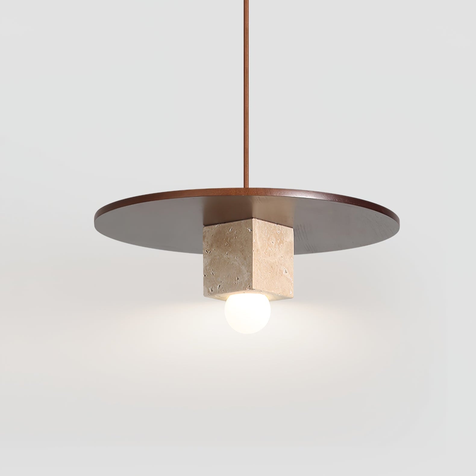 Ucariel Geometric Travertine Pendant Light - Lamp Copper