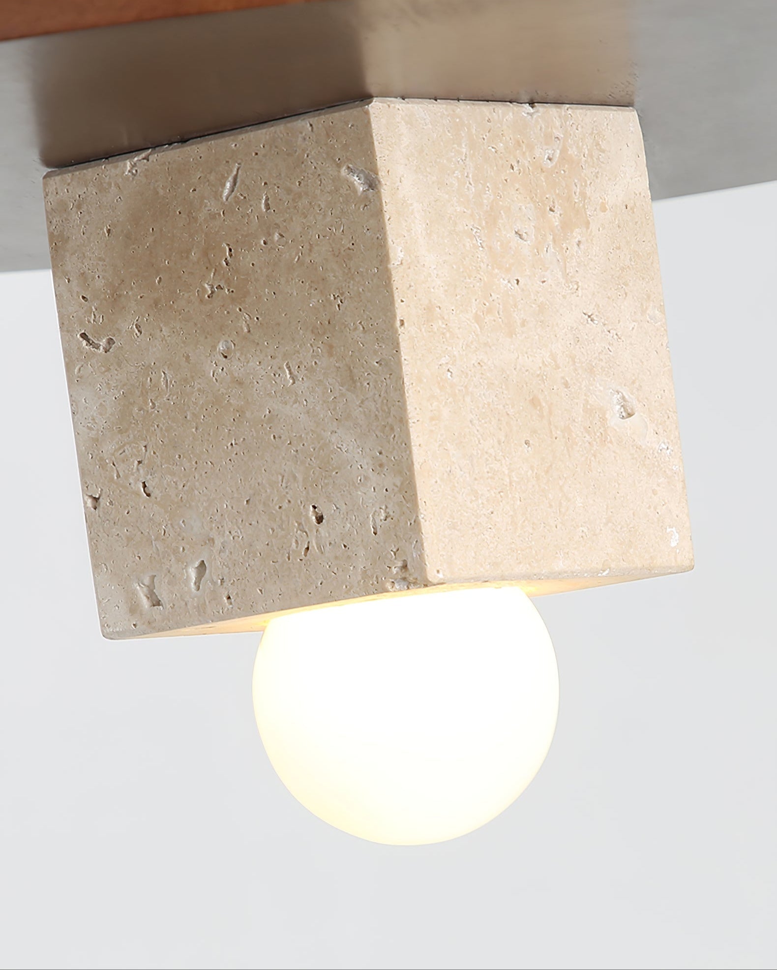 Ucariel Geometric Travertine Pendant Light - Lamp Copper