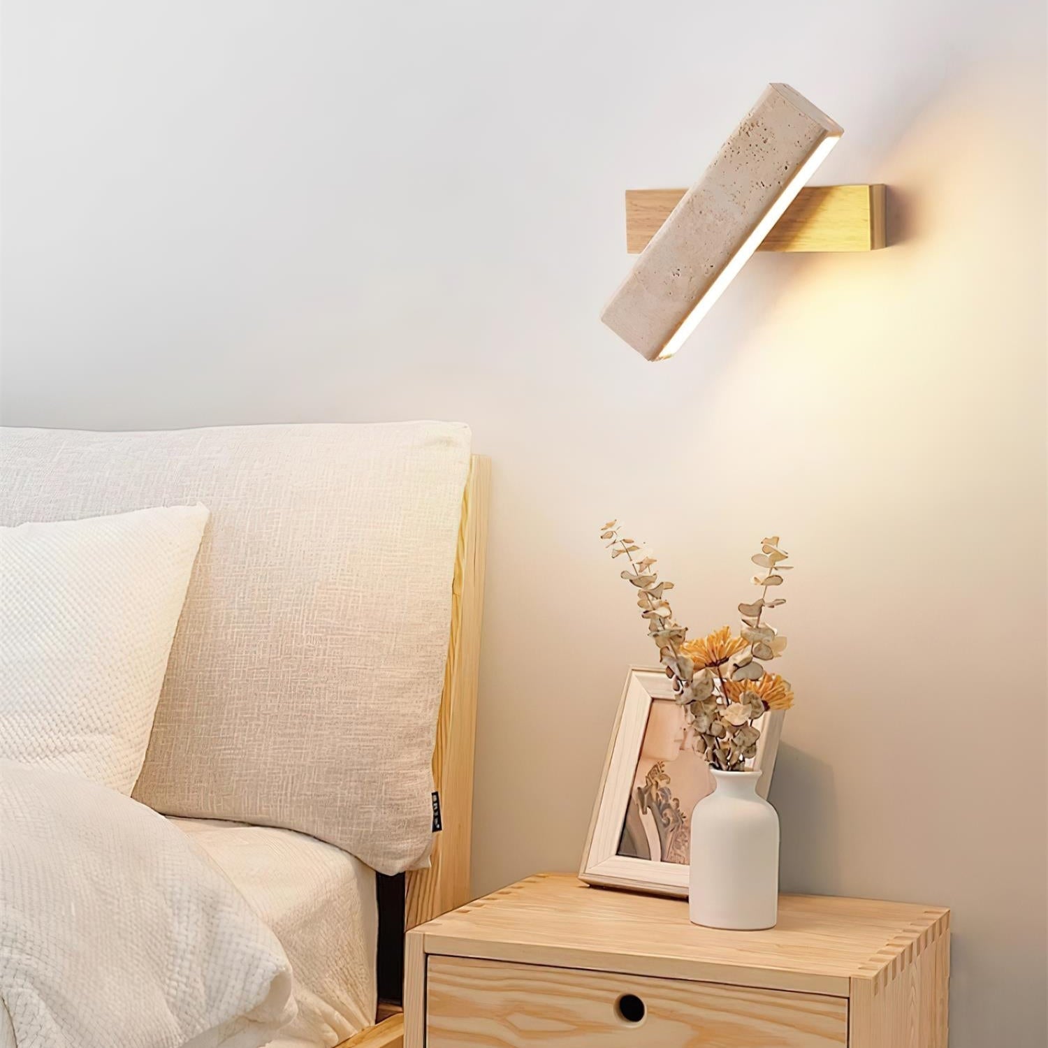 Orbit Travertine Rotating Wall Lamp - Lamp Copper