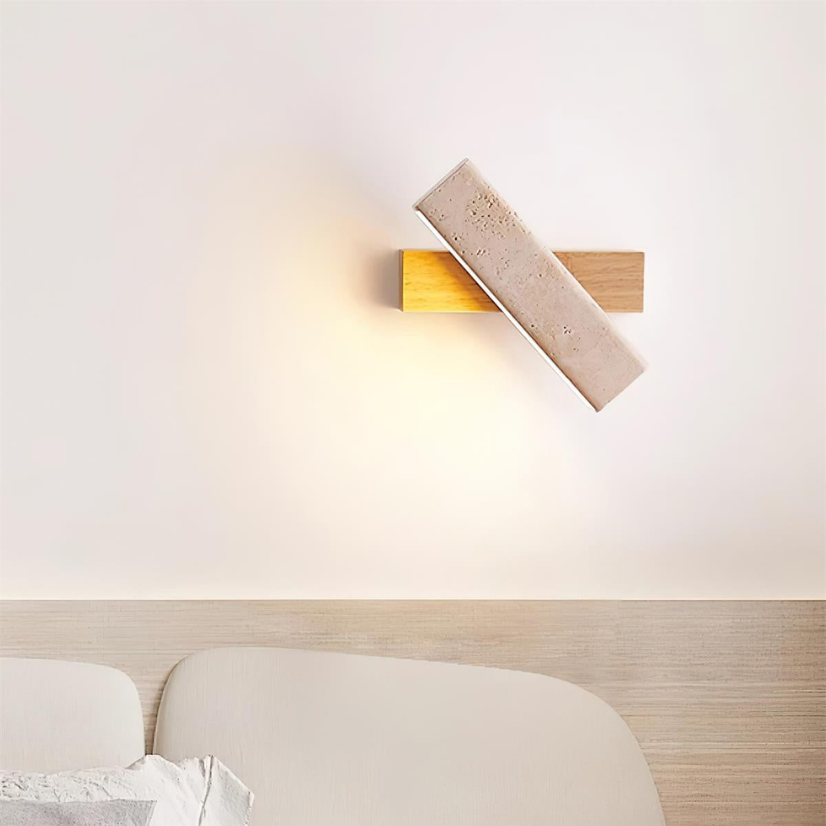 Orbit Travertine Rotating Wall Lamp - Lamp Copper