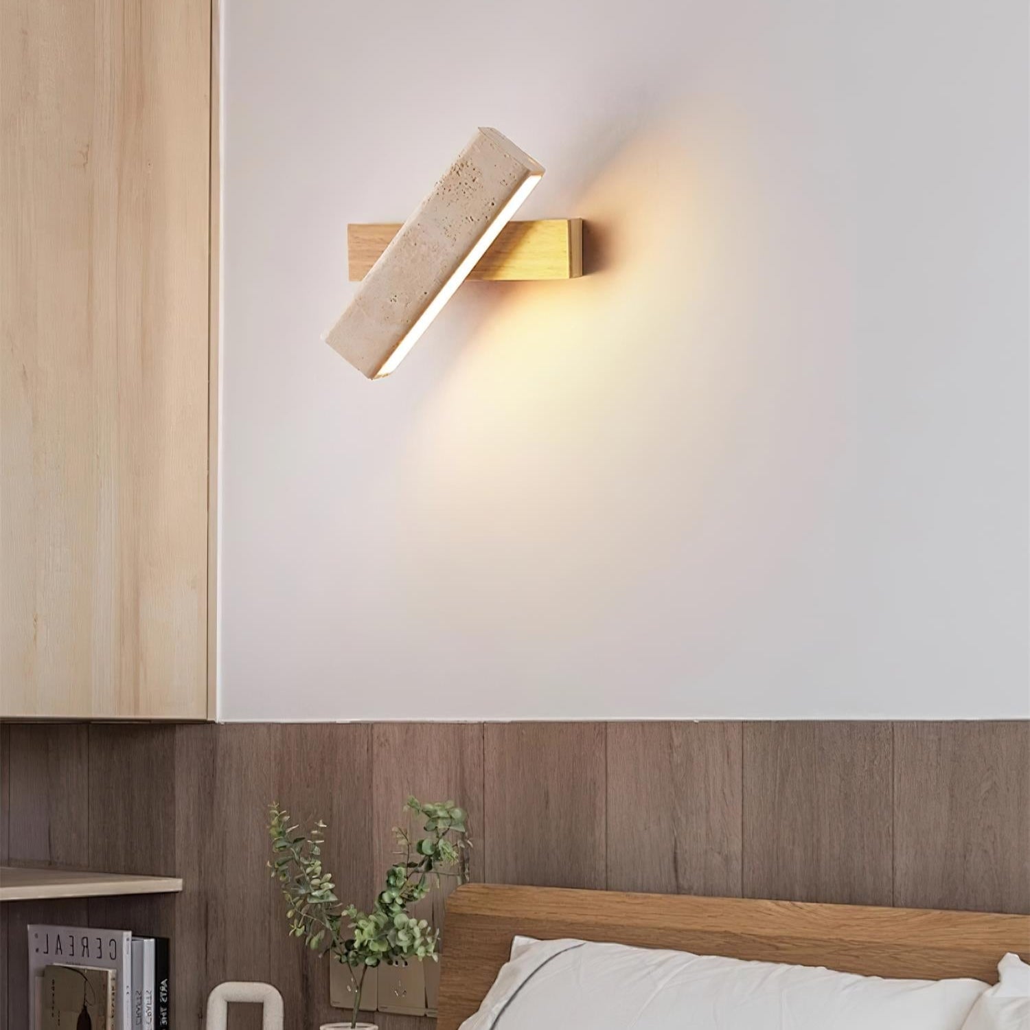 Orbit Travertine Rotating Wall Lamp - Lamp Copper