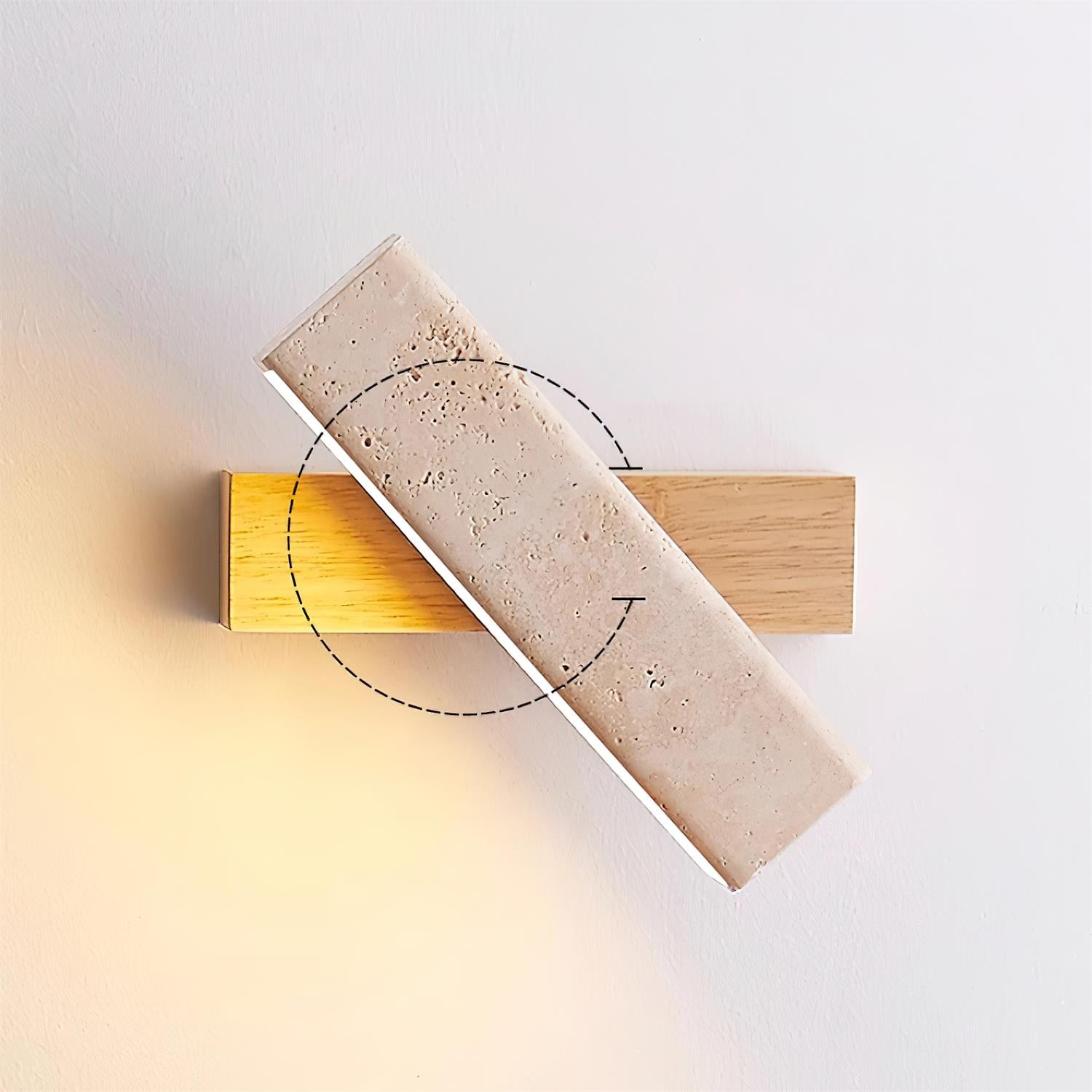 Orbit Travertine Rotating Wall Lamp - Lamp Copper