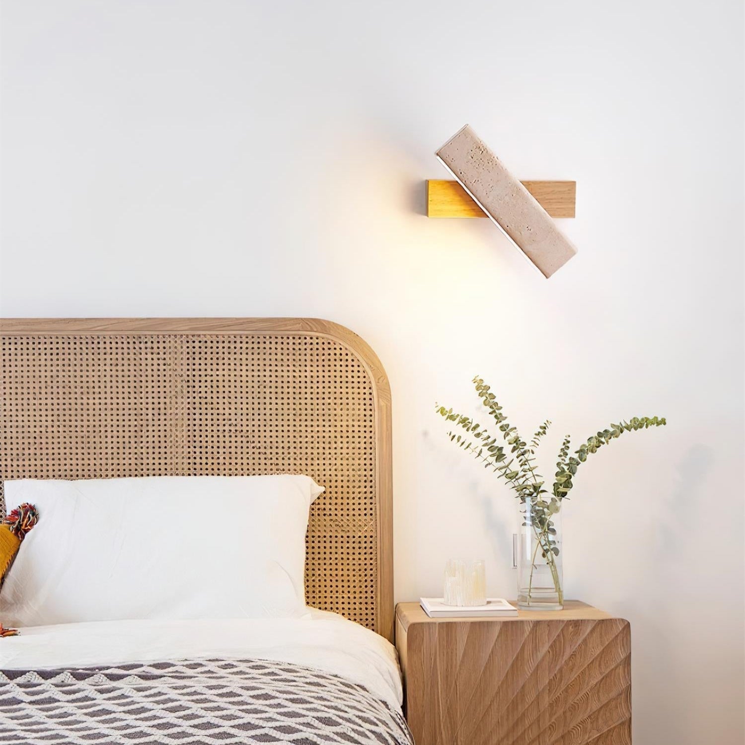 Orbit Travertine Rotating Wall Lamp - Lamp Copper