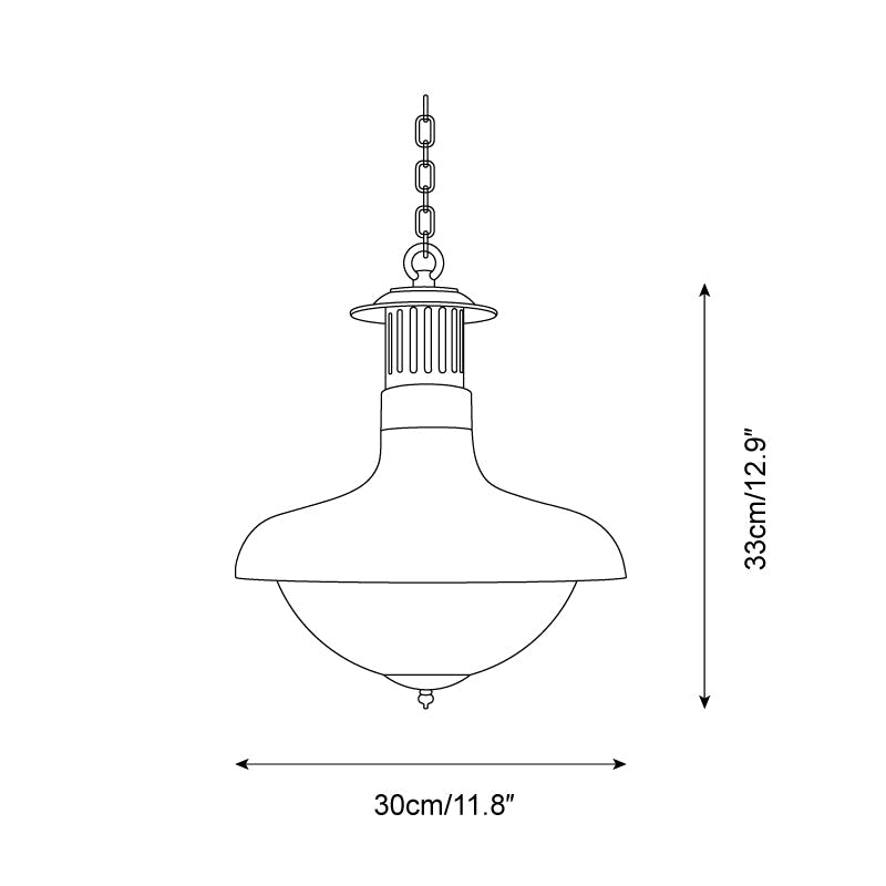 Orvel Clear Ribbed Glass Pendant Light - Lamp Copper
