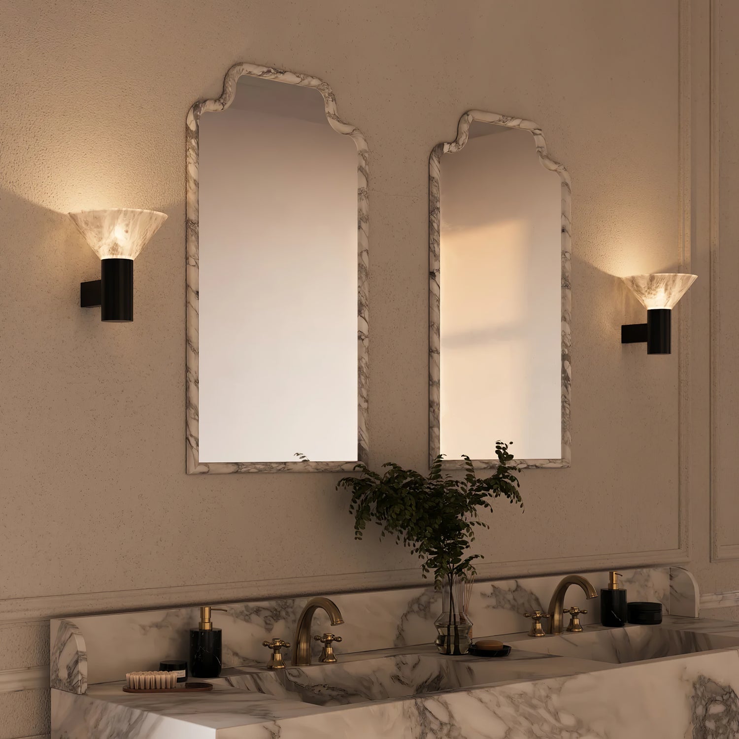 Eurnoria Cone Alabaster Wall Light - Lamp Copper