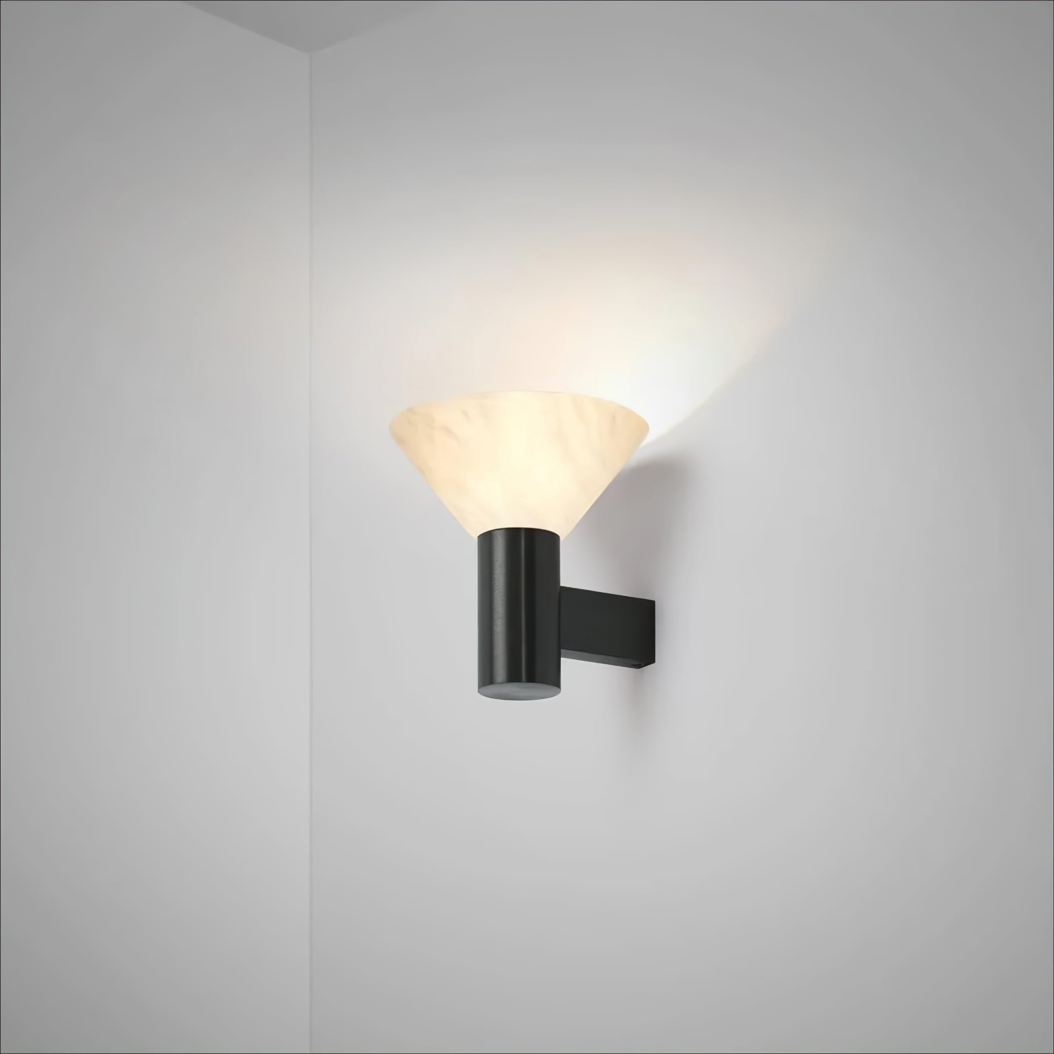 Eurnoria Cone Alabaster Wall Light - Lamp Copper