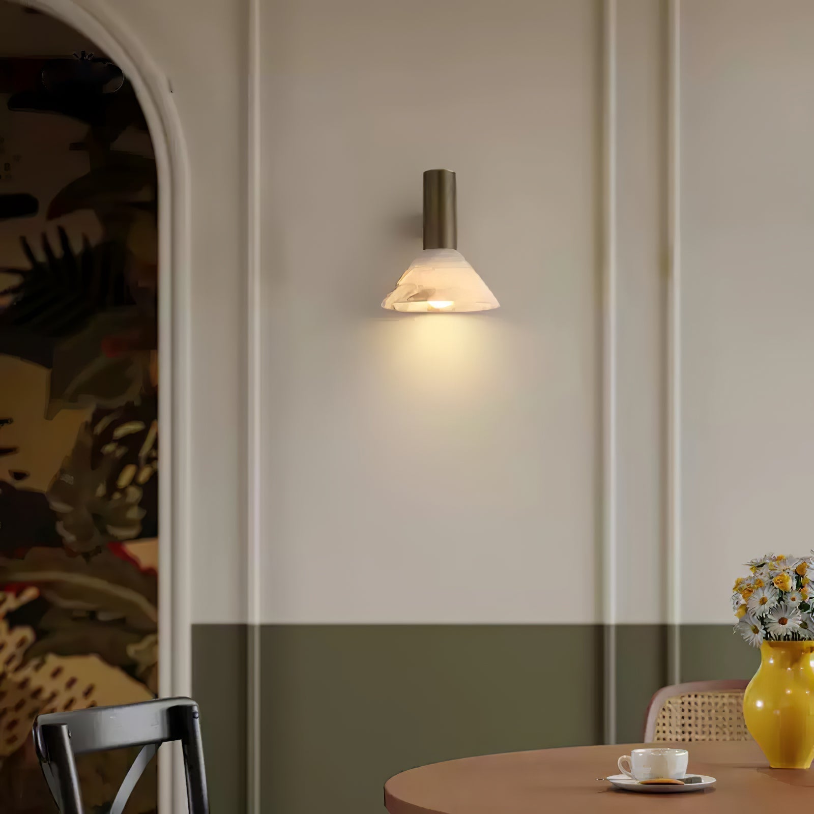 Eurnoria Cone Alabaster Wall Light - Lamp Copper