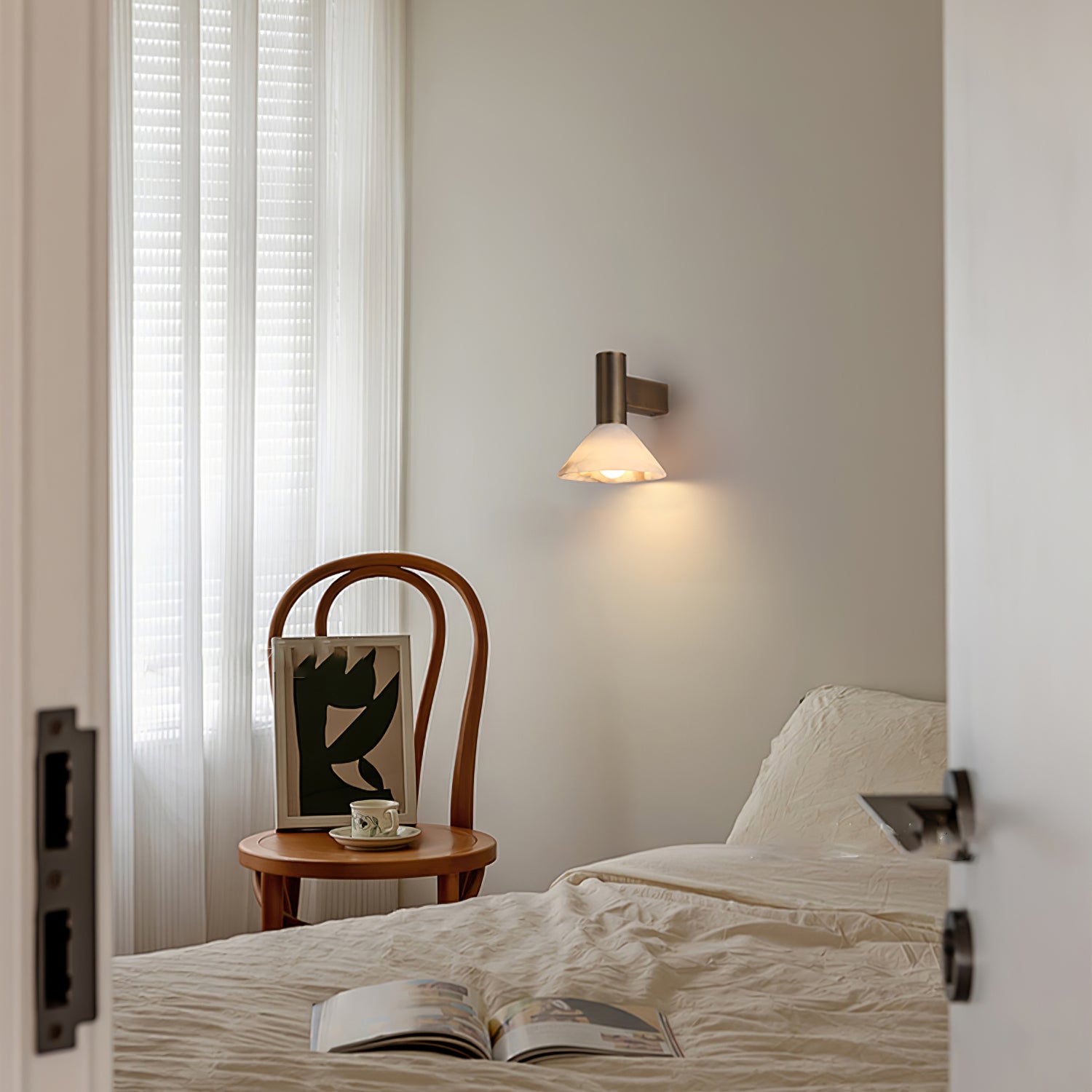 Eurnoria Cone Alabaster Wall Light - Lamp Copper