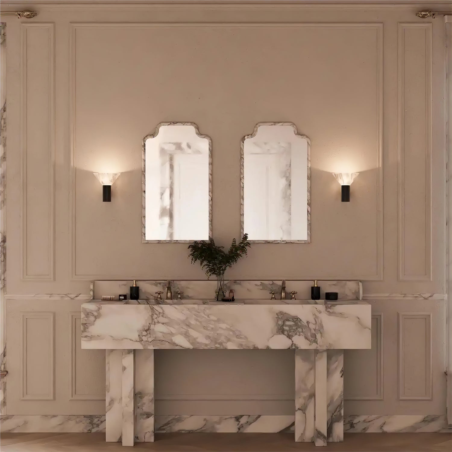 Eurnoria Cone Alabaster Wall Light - Lamp Copper
