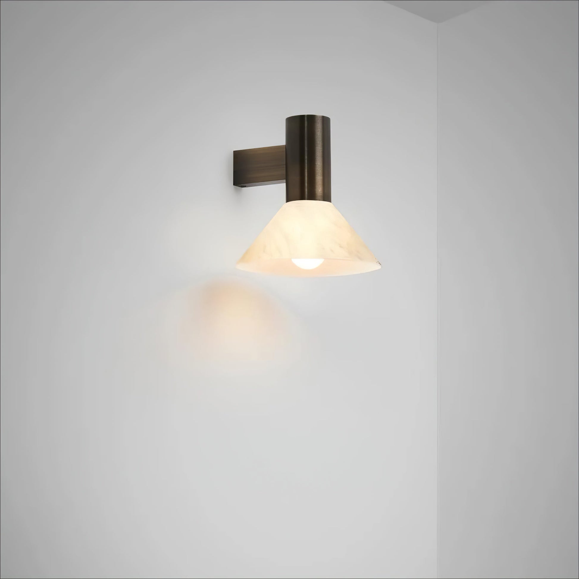 Eurnoria Cone Alabaster Wall Light - Lamp Copper