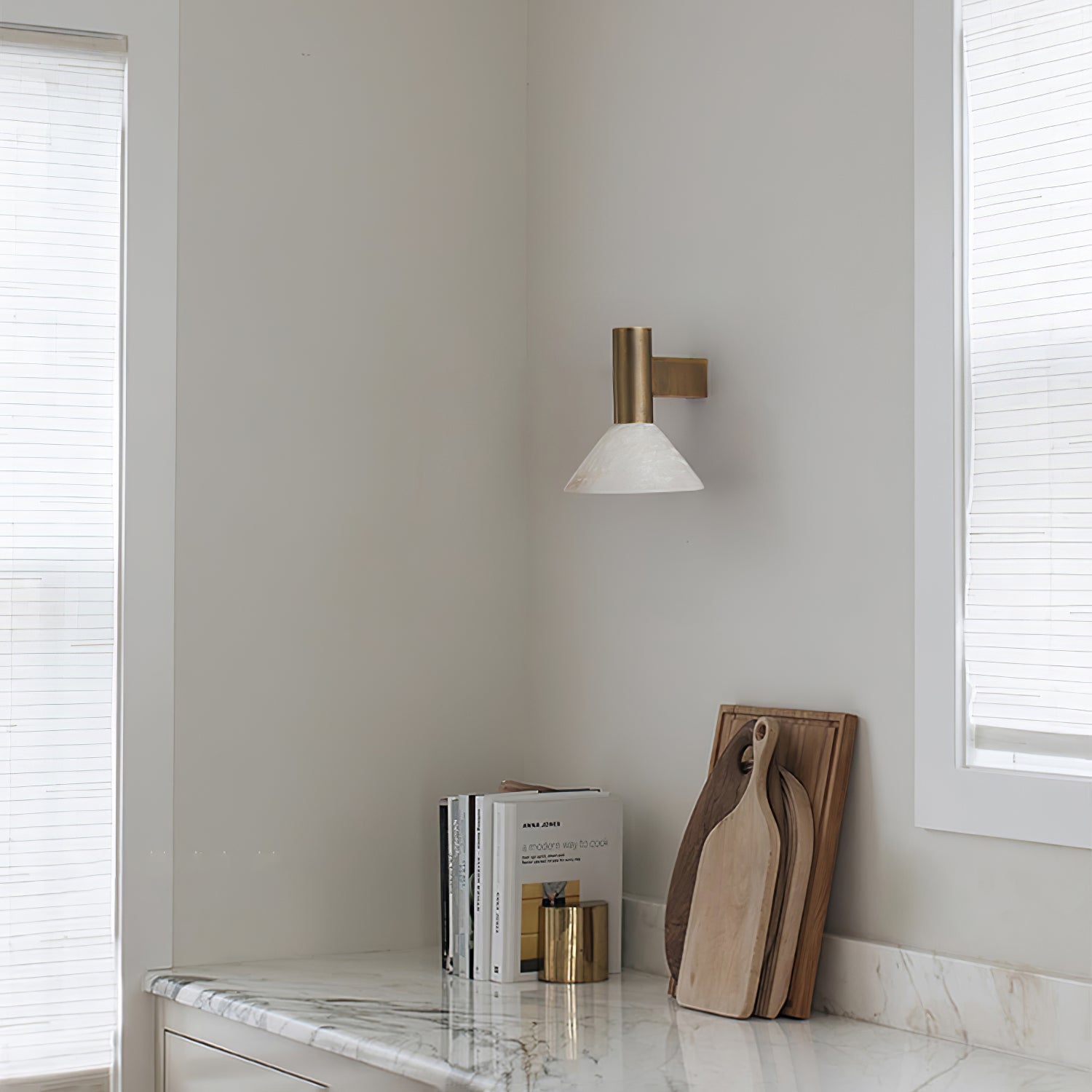 Eurnoria Cone Alabaster Wall Light - Lamp Copper