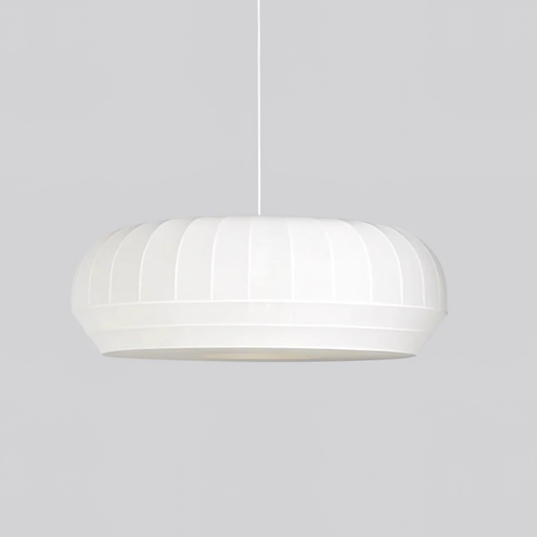 Pendant Lamp Silk Shade White Fabric Vertical Lines Soft Modern Minimalist - Lamp Copper