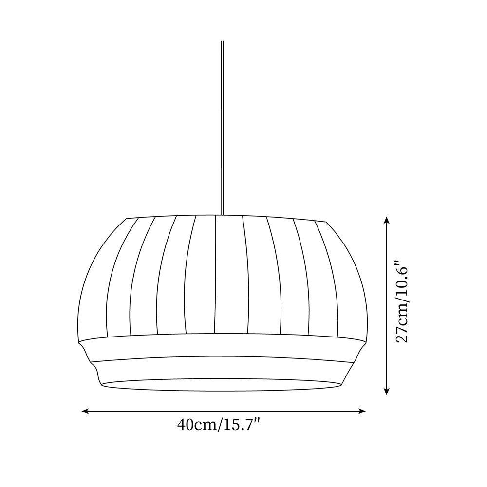 Pendant Lamp Silk Shade White Fabric Vertical Lines Soft Modern Minimalist - Lamp Copper