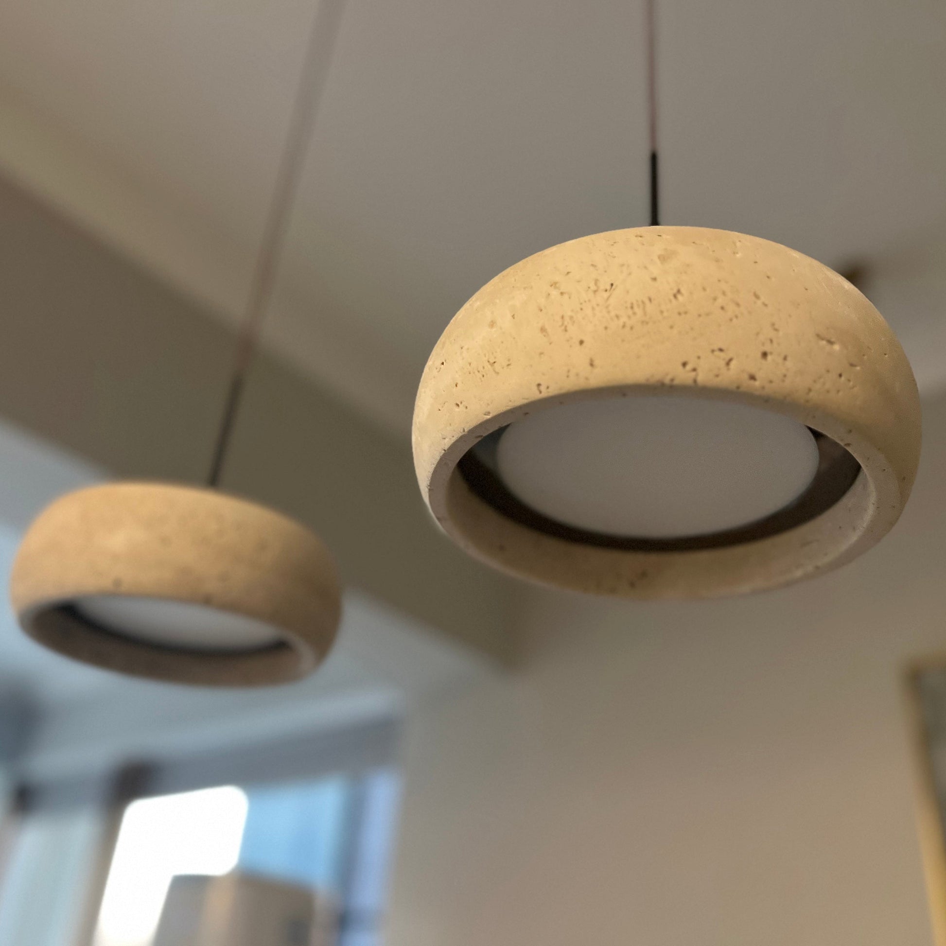 Tova Donut-Shaped Pendant Lights Travertine - Lamp Copper