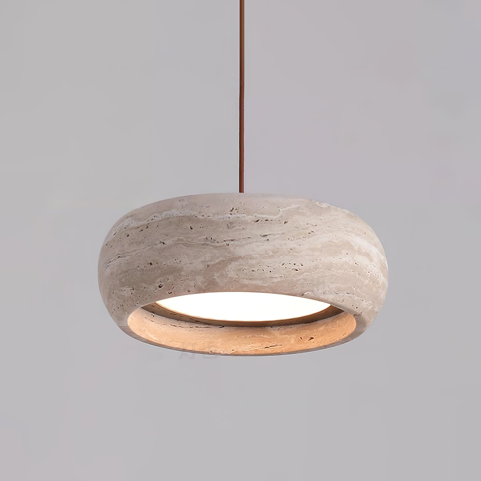 Tova Donut-Shaped Pendant Lights Travertine - Lamp Copper