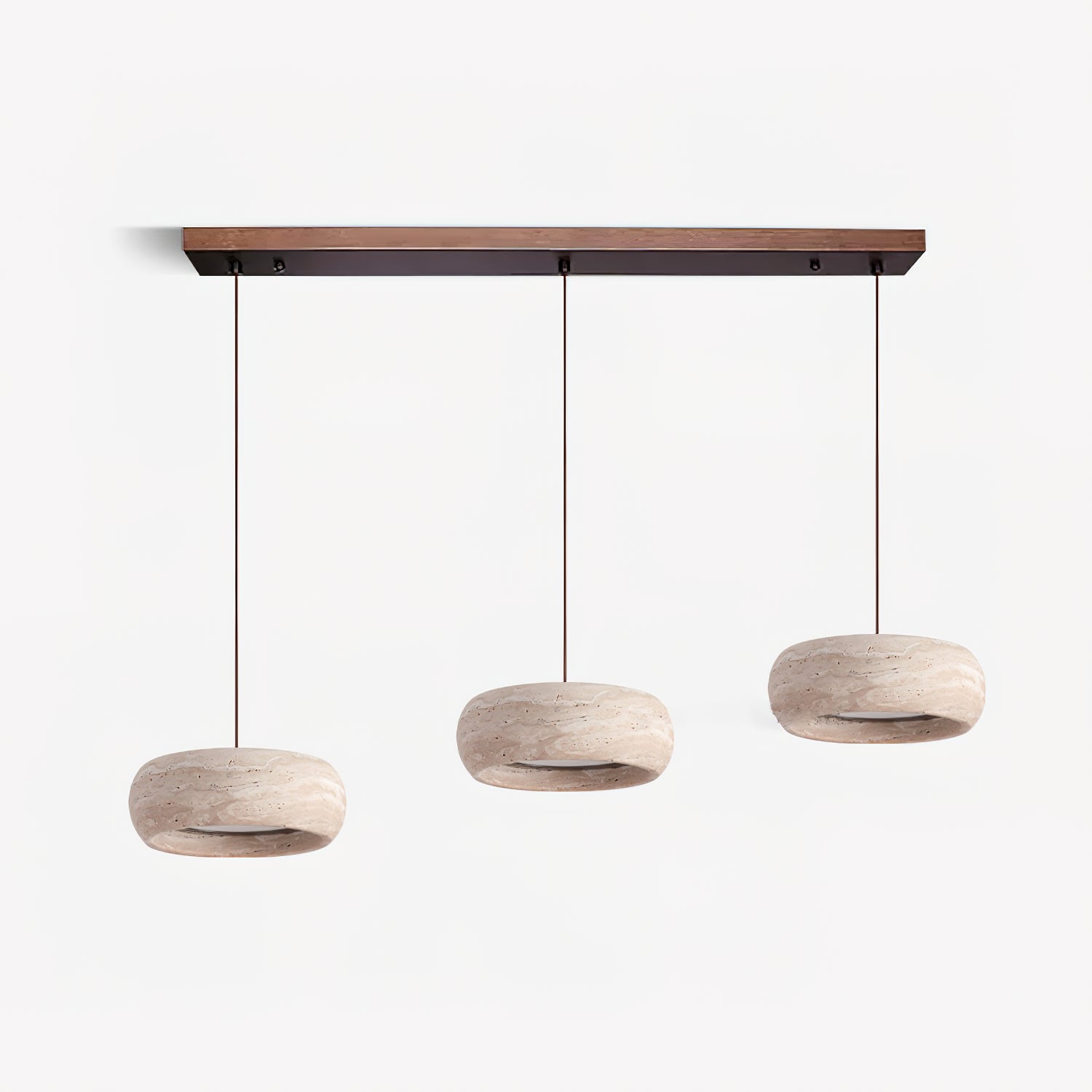 Ritta Donut-Shaped Pendant Lights Travertine - Lamp Copper