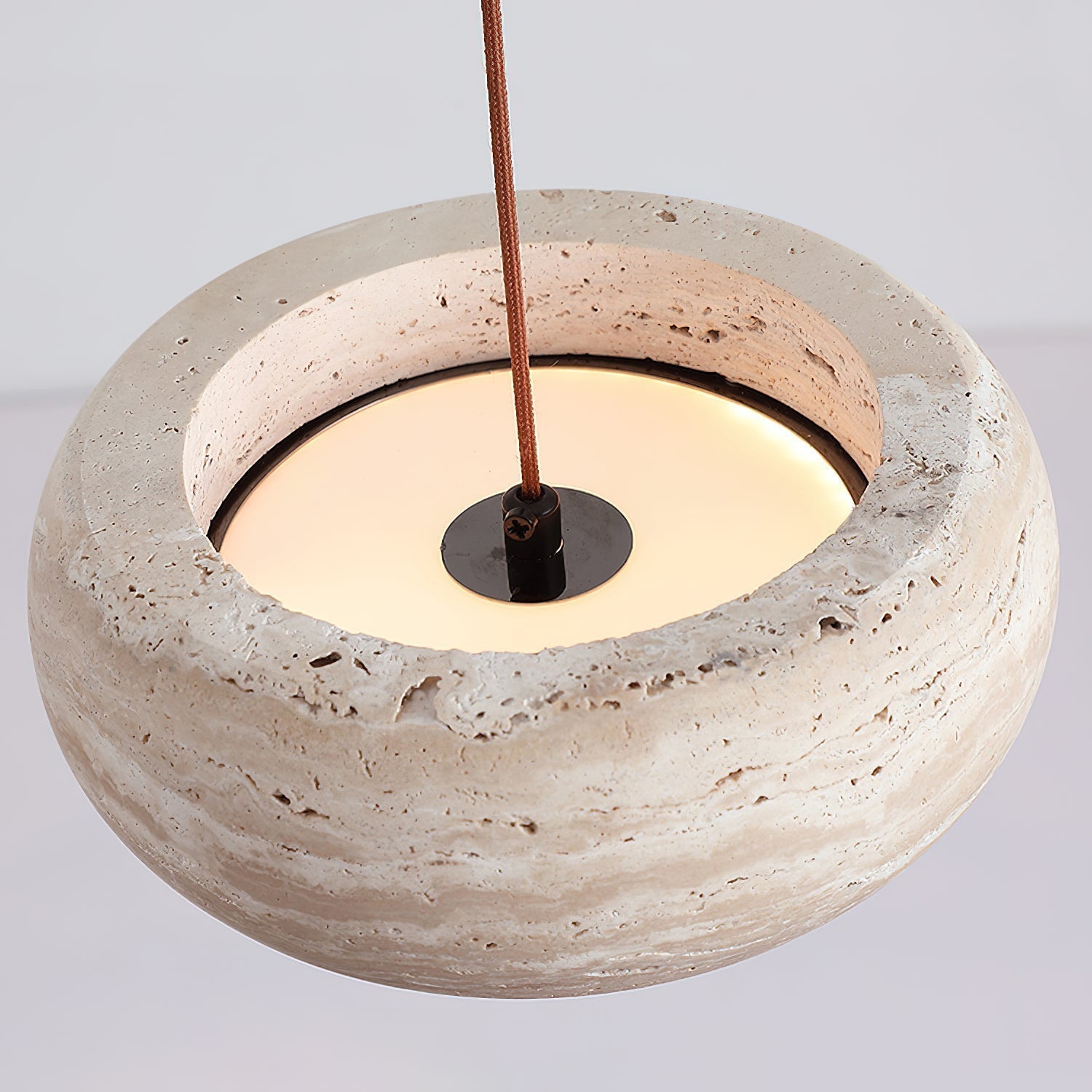 Ritta Donut-Shaped Pendant Lights Travertine - Lamp Copper