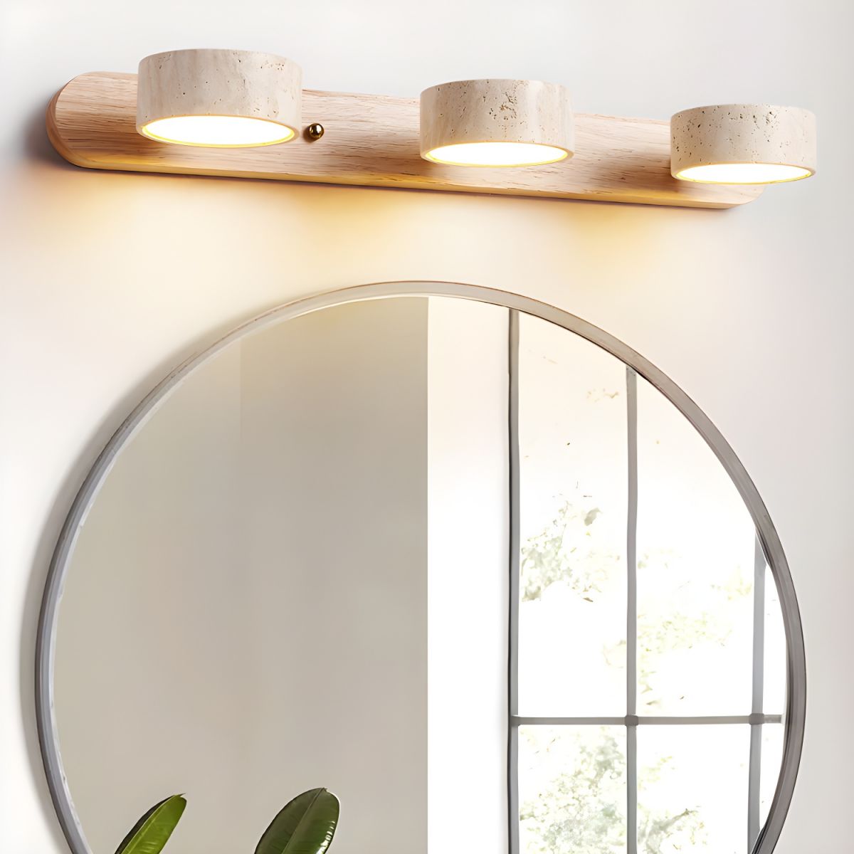 Tuelo Travertine Indoor Wall Light Neutral - Lamp Copper