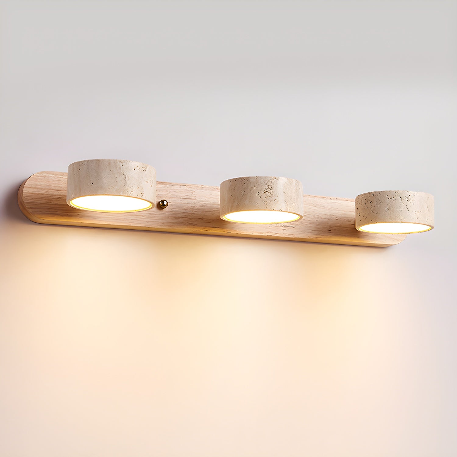 Tuelo Travertine Indoor Wall Light Neutral - Lamp Copper